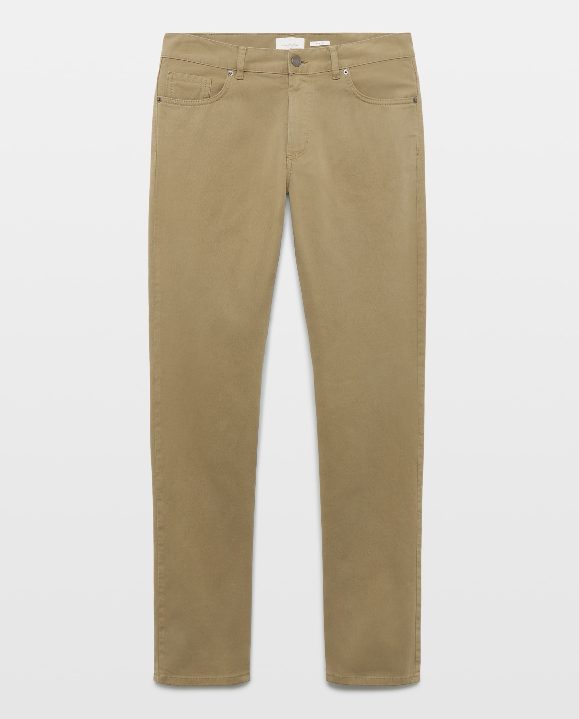 Pantalón 5 bolsillos slim fit twill hombre - Emidio Tucci - Kaki Kaki-4