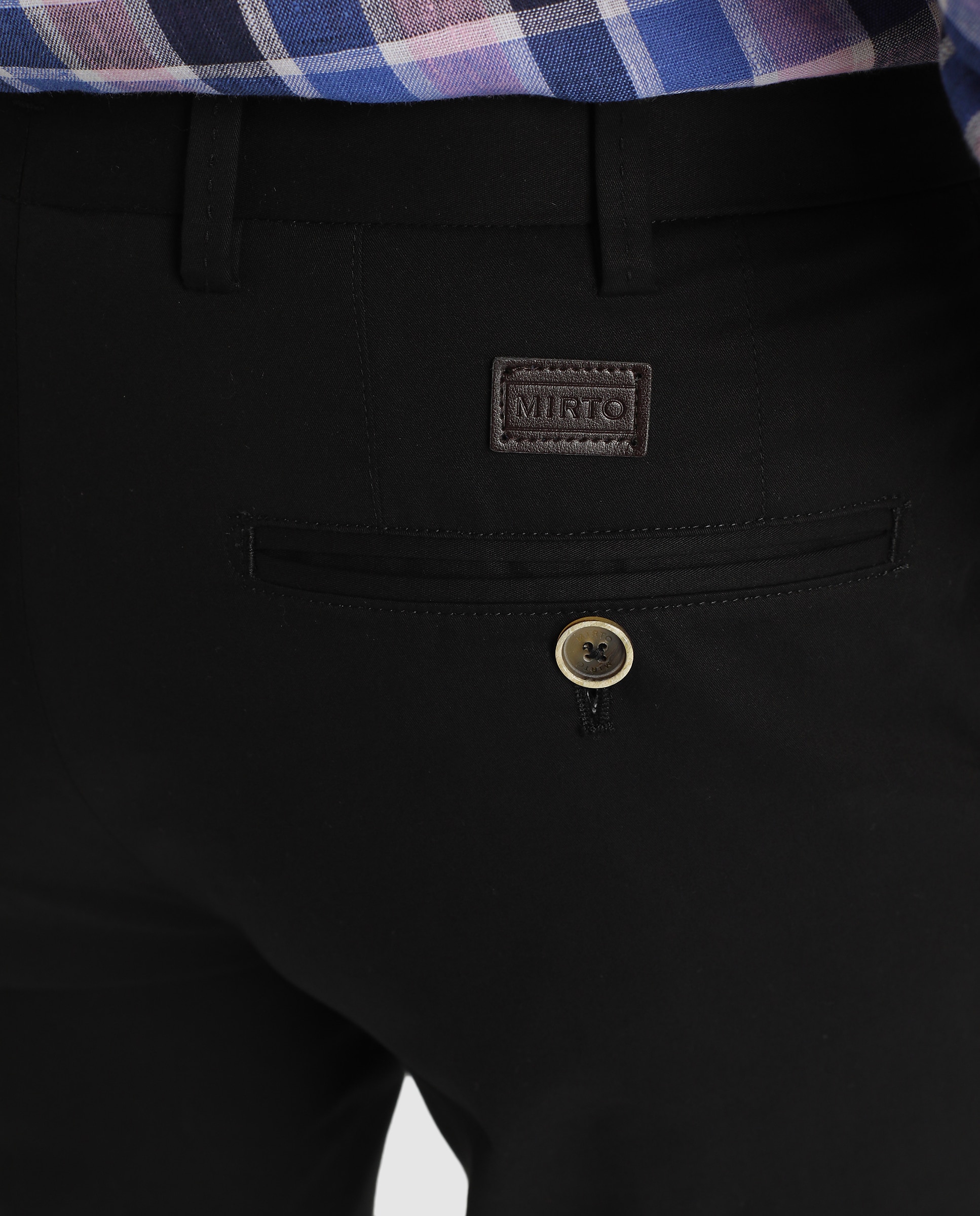 Calças chino de homem Mirto regular pretas Preto-3