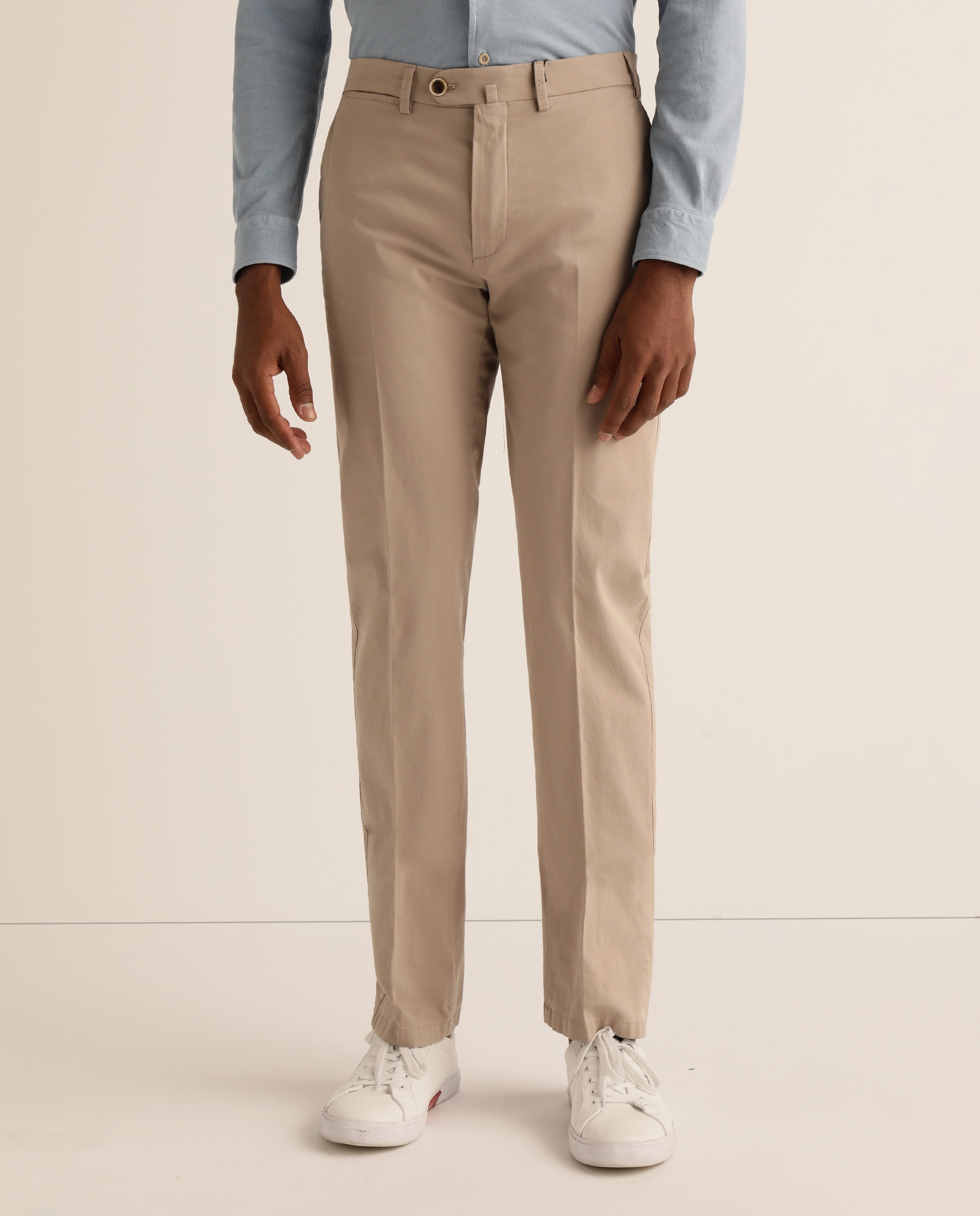 Calças chino regular taupe Taupe-2