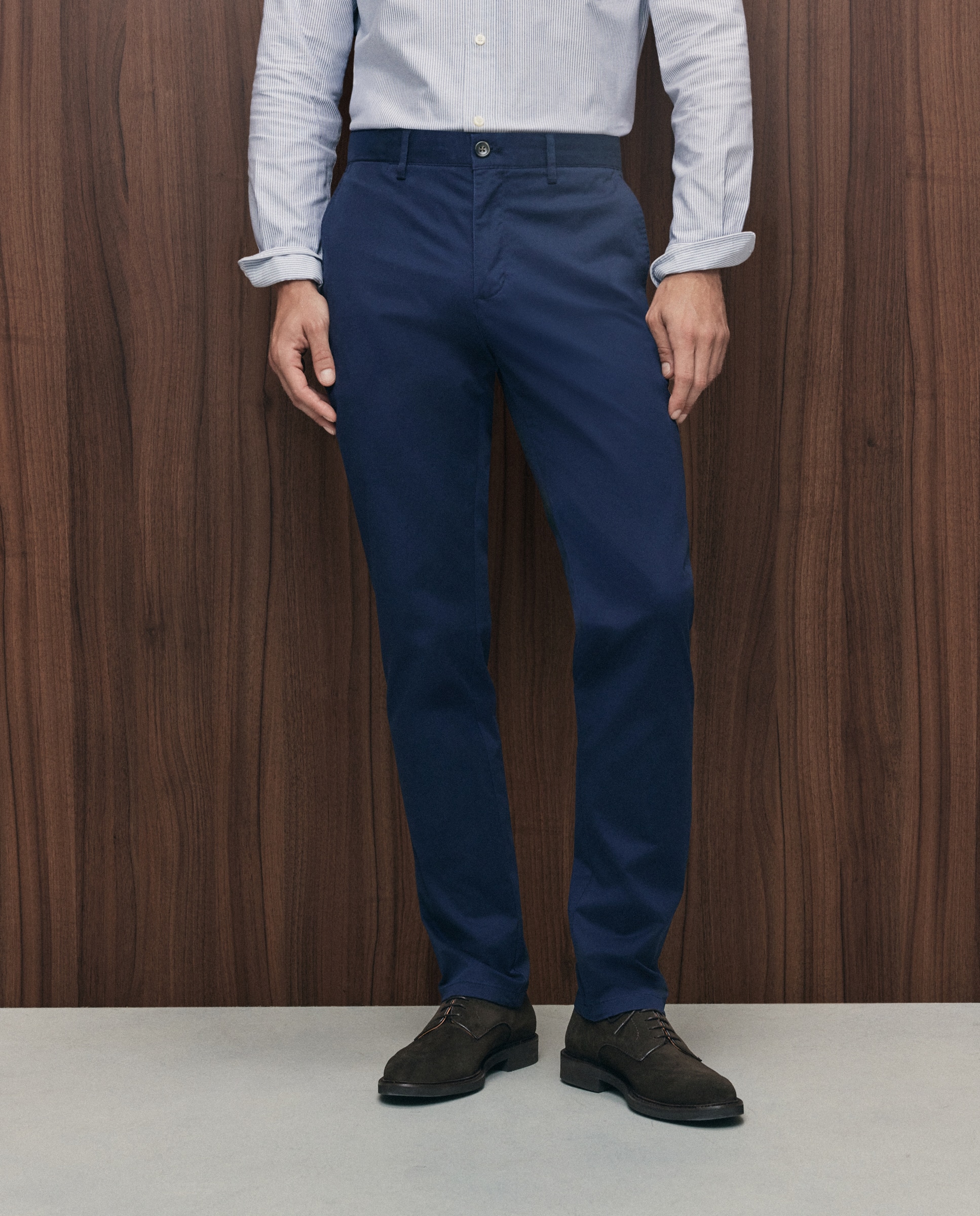 Pantalón chino slim fit twill hombre - Emidio Tucci - Azul marino Azul marino-2