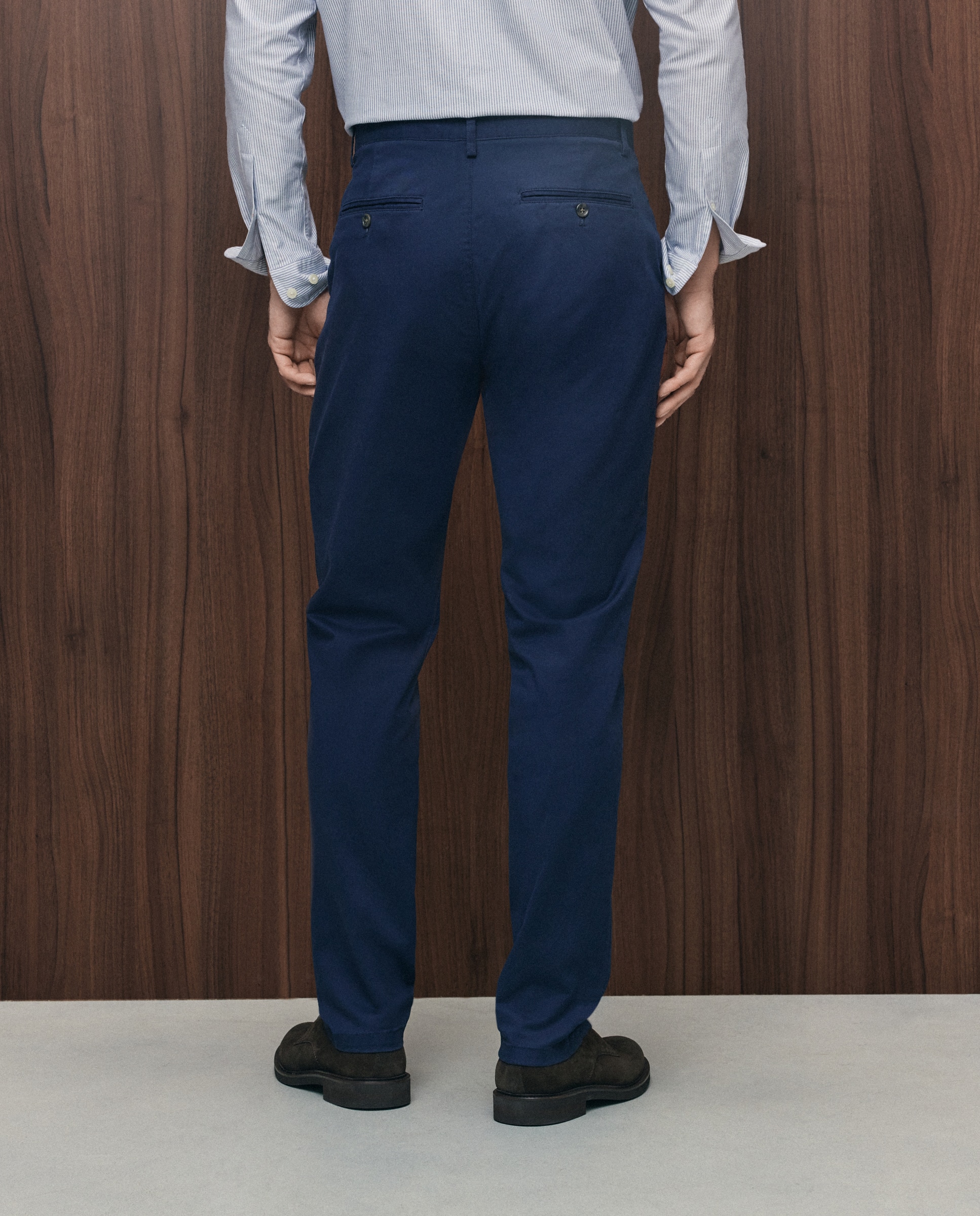 Pantalón chino slim fit twill hombre - Emidio Tucci - Azul marino Azul marino-3
