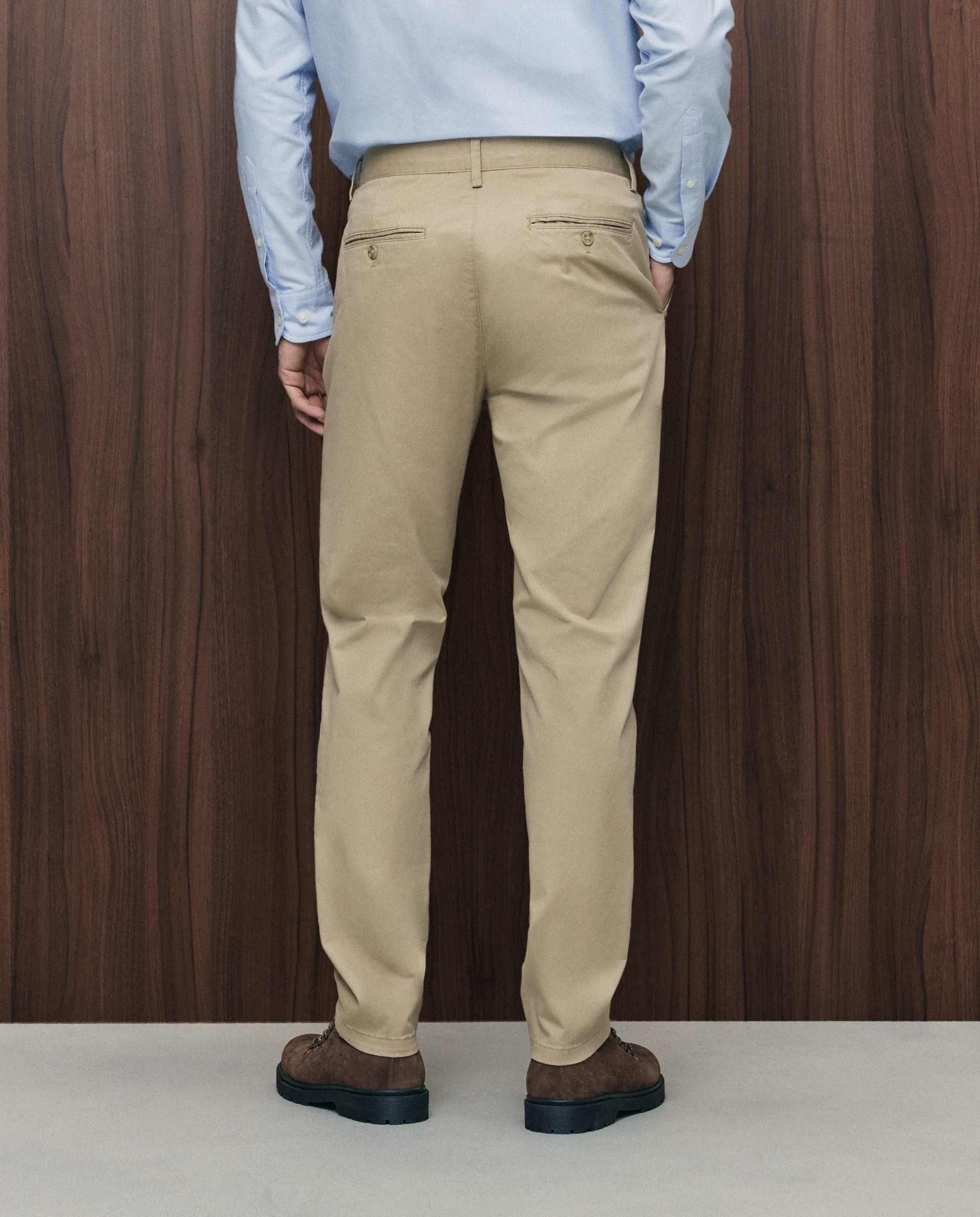 Pantalón chino slim fit twill hombre - Emidio Tucci - Beige Beige-3
