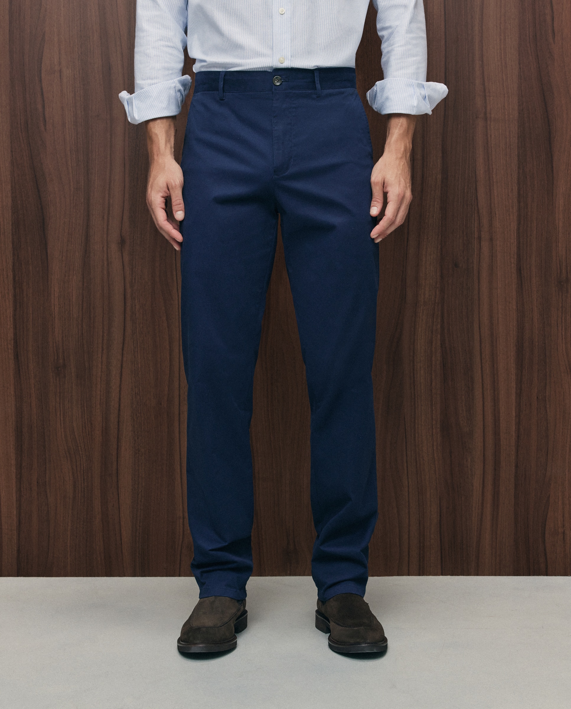 Pantalón chino regular fit twill hombre - Emidio Tucci - Azul marino Azul marino-2
