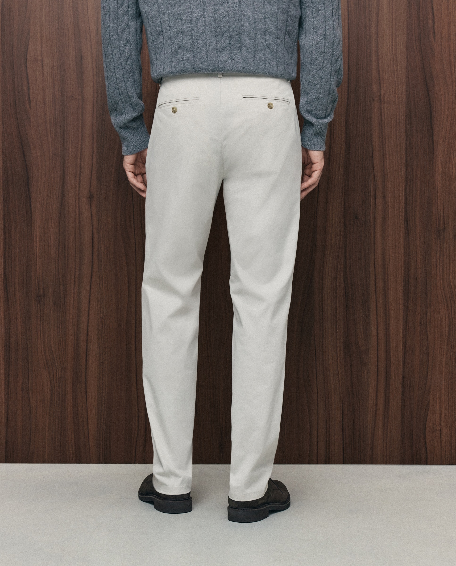 Pantalón chino regular fit twill hombre - Emidio Tucci - Gris claro Gris claro-3
