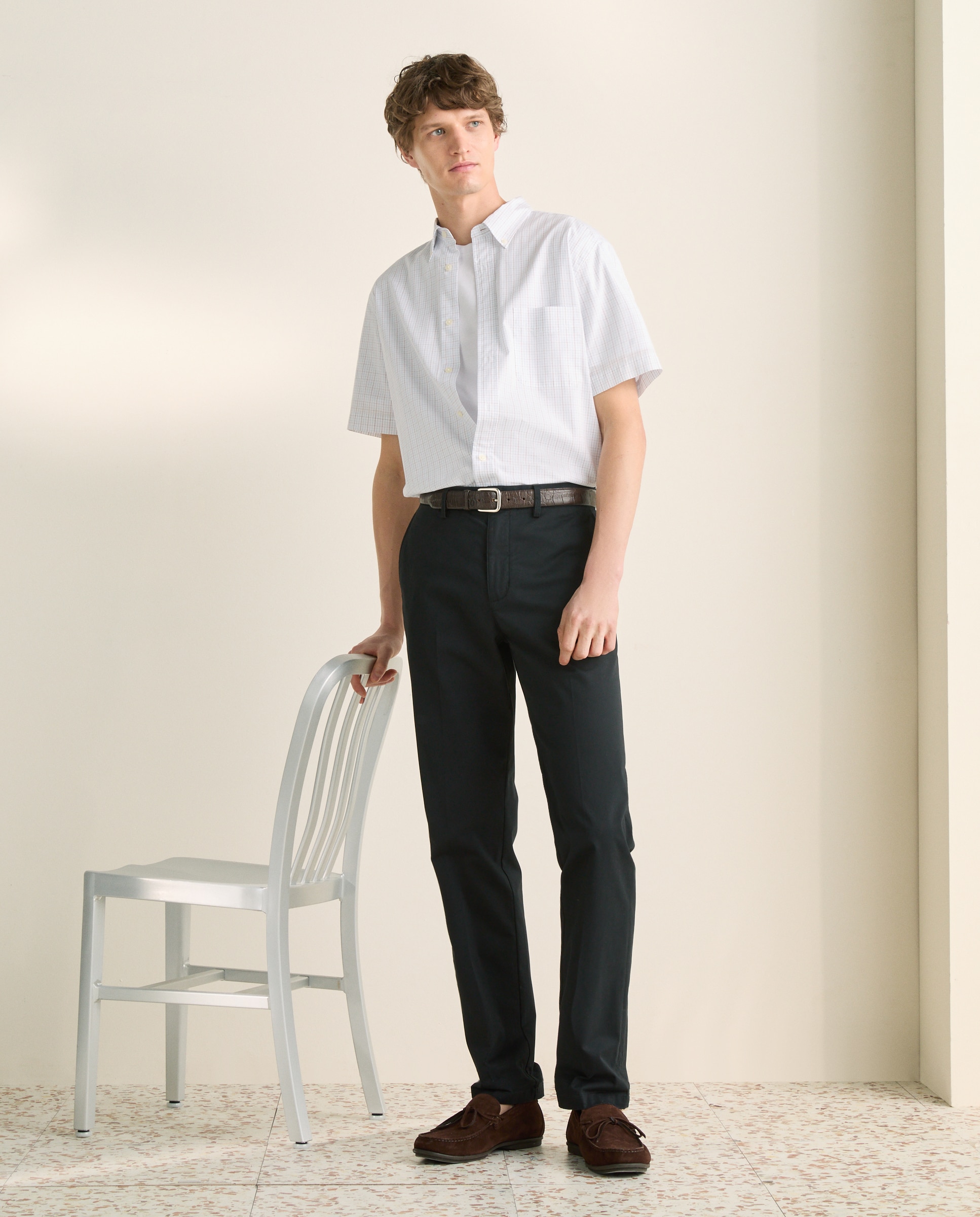 Pantalón chino regular fit twill hombre - Emidio Tucci - Negro Negro-1