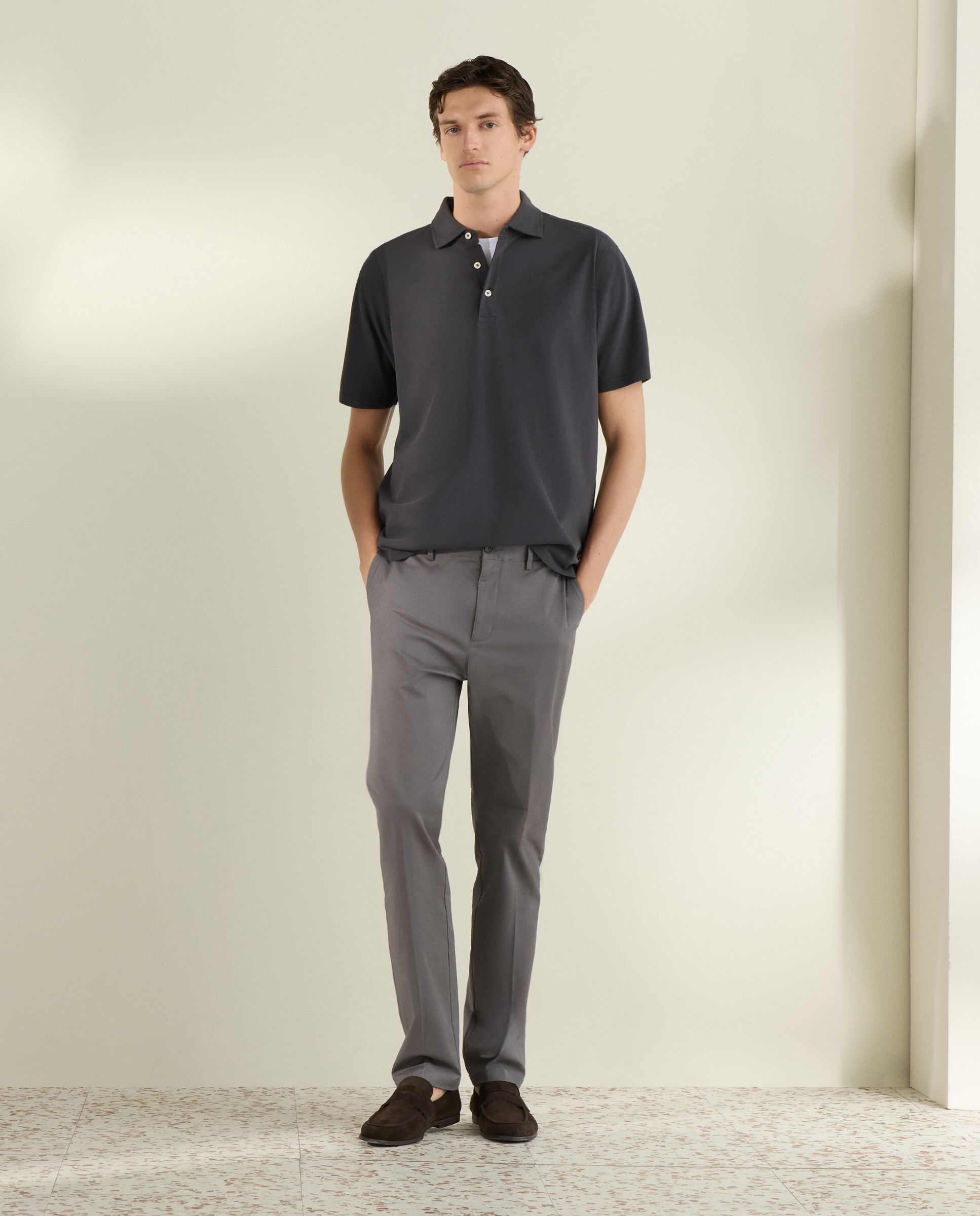 Pantalón de hombre sport Fit Slim - Emidio Tucci - Gris Gris-1