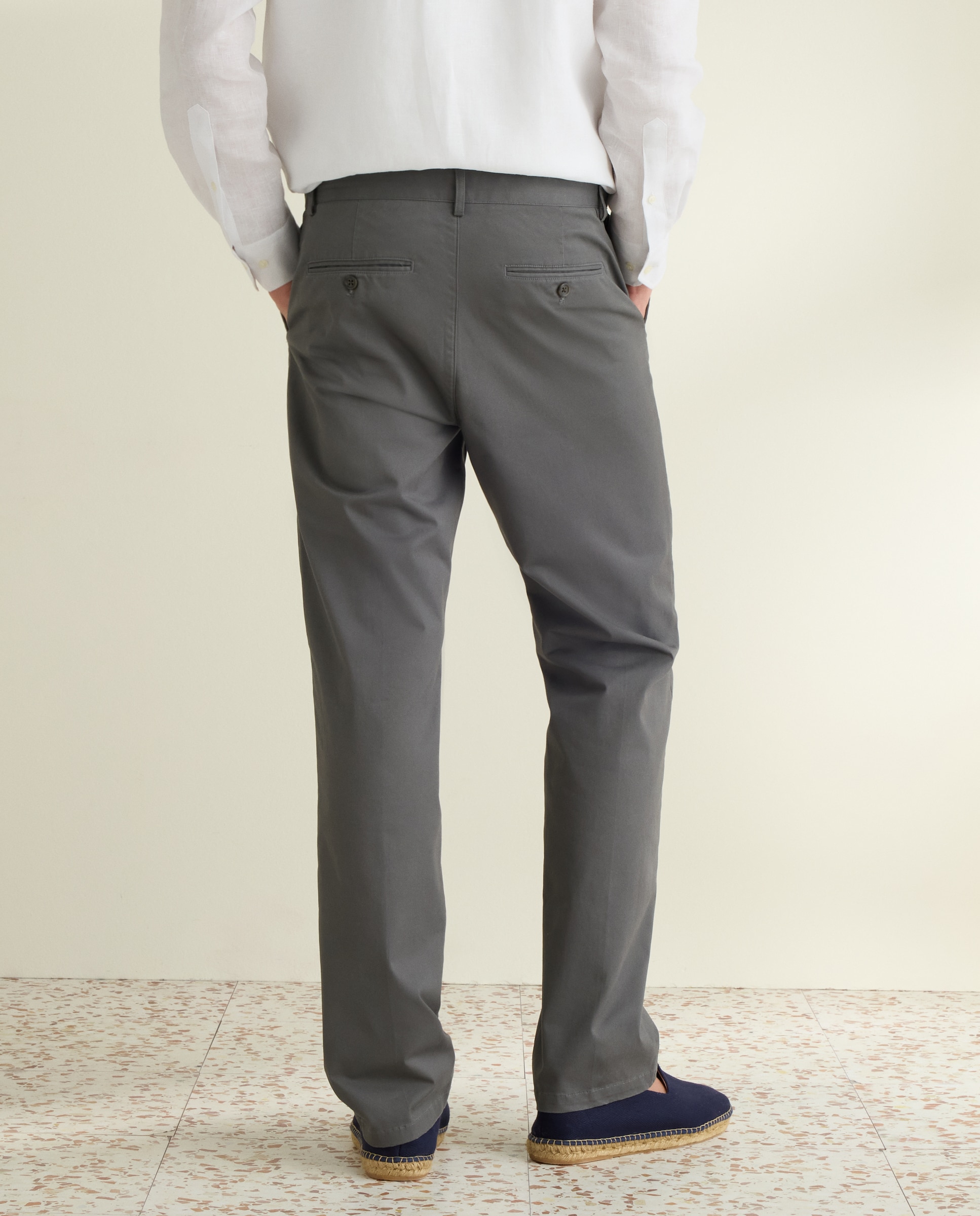 Pantalón chino regular fit twill hombre - Emidio Tucci - Gris Gris-3