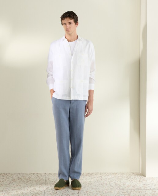Pantalón 100% lino de hombre sport Fit Regular