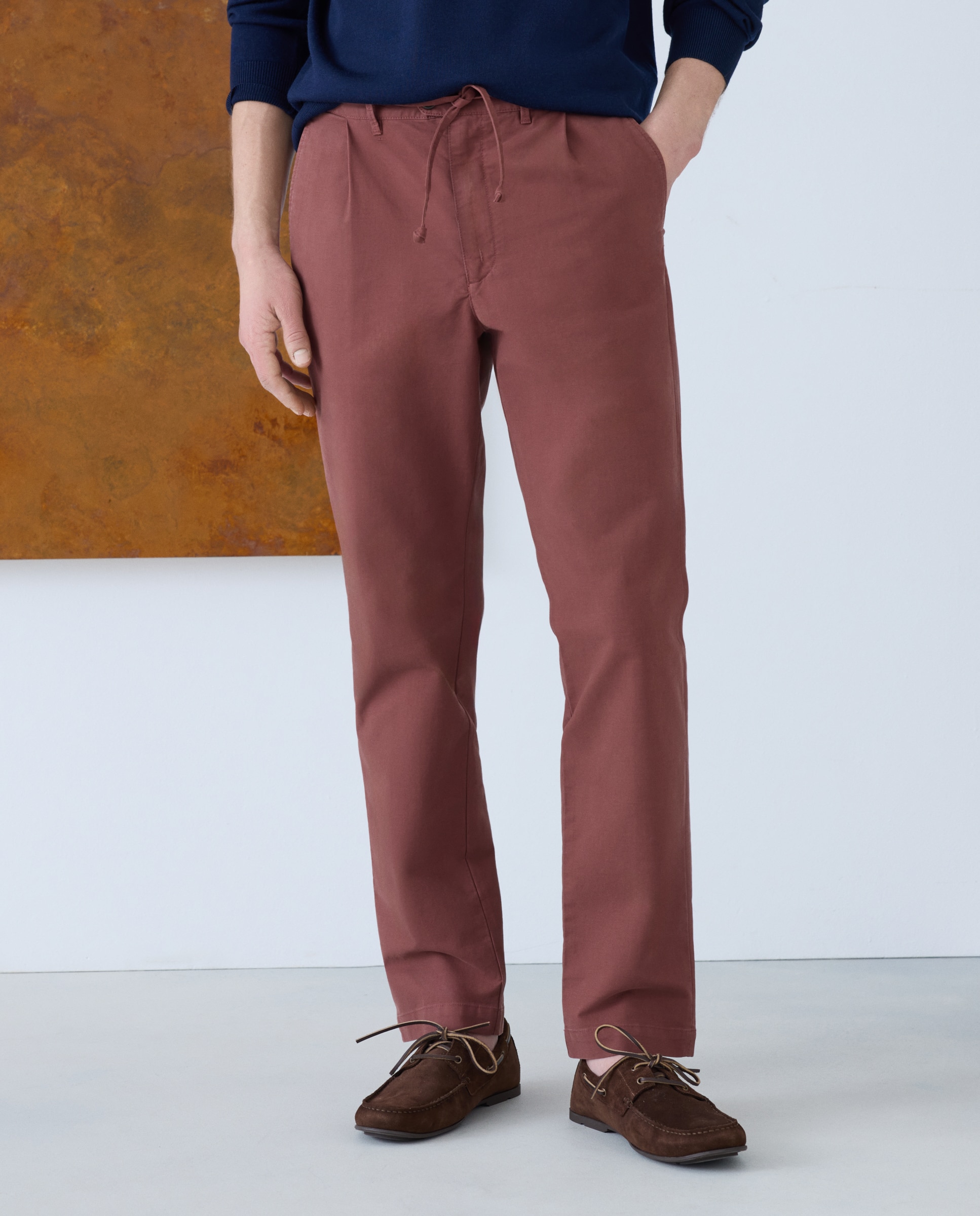 Pantalón de hombre sport Fit Regular - Emidio Tucci - Burdeos Burdeos-2