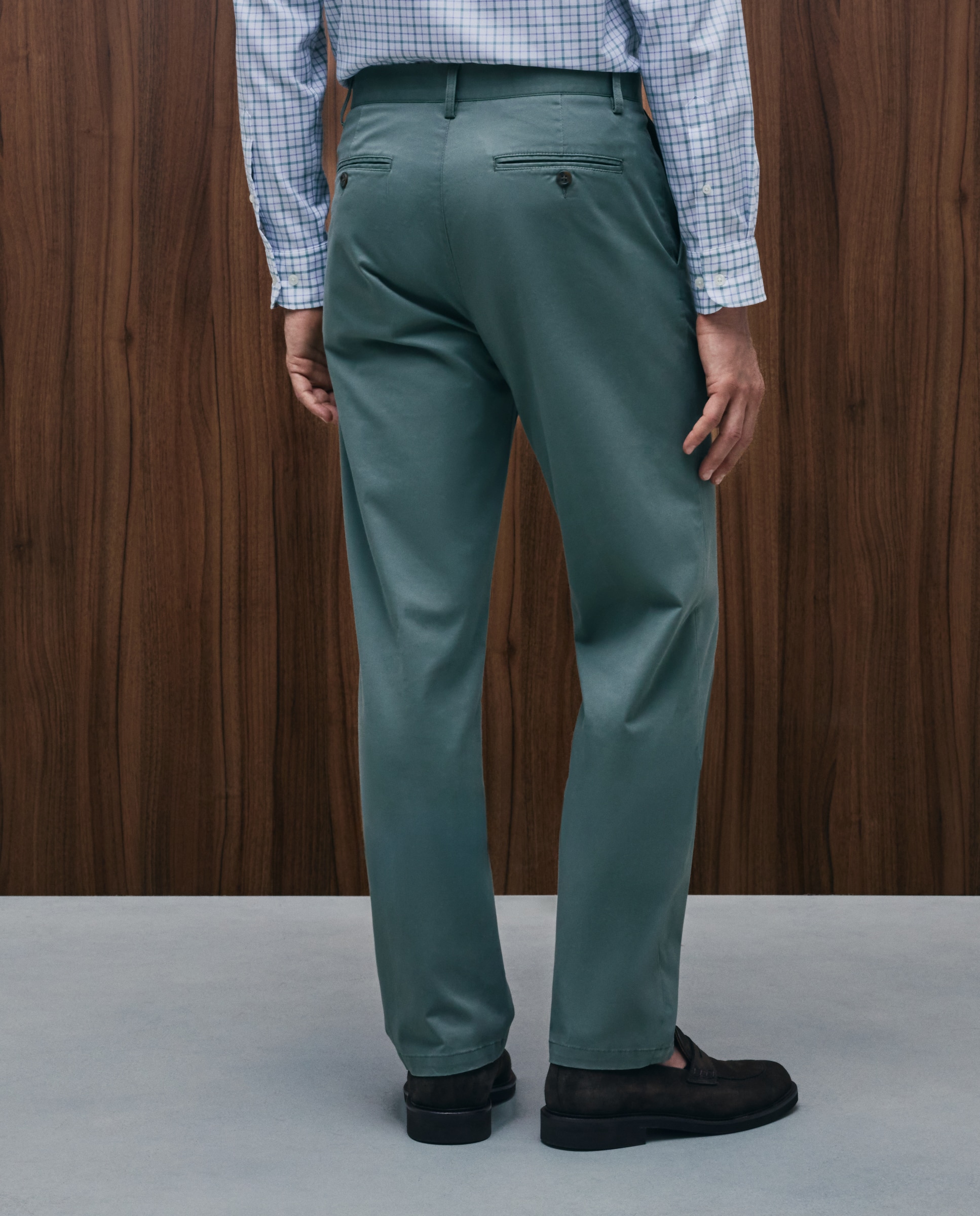 Pantalón chino regular fit twill hombre - Emidio Tucci - Verde Verde-3