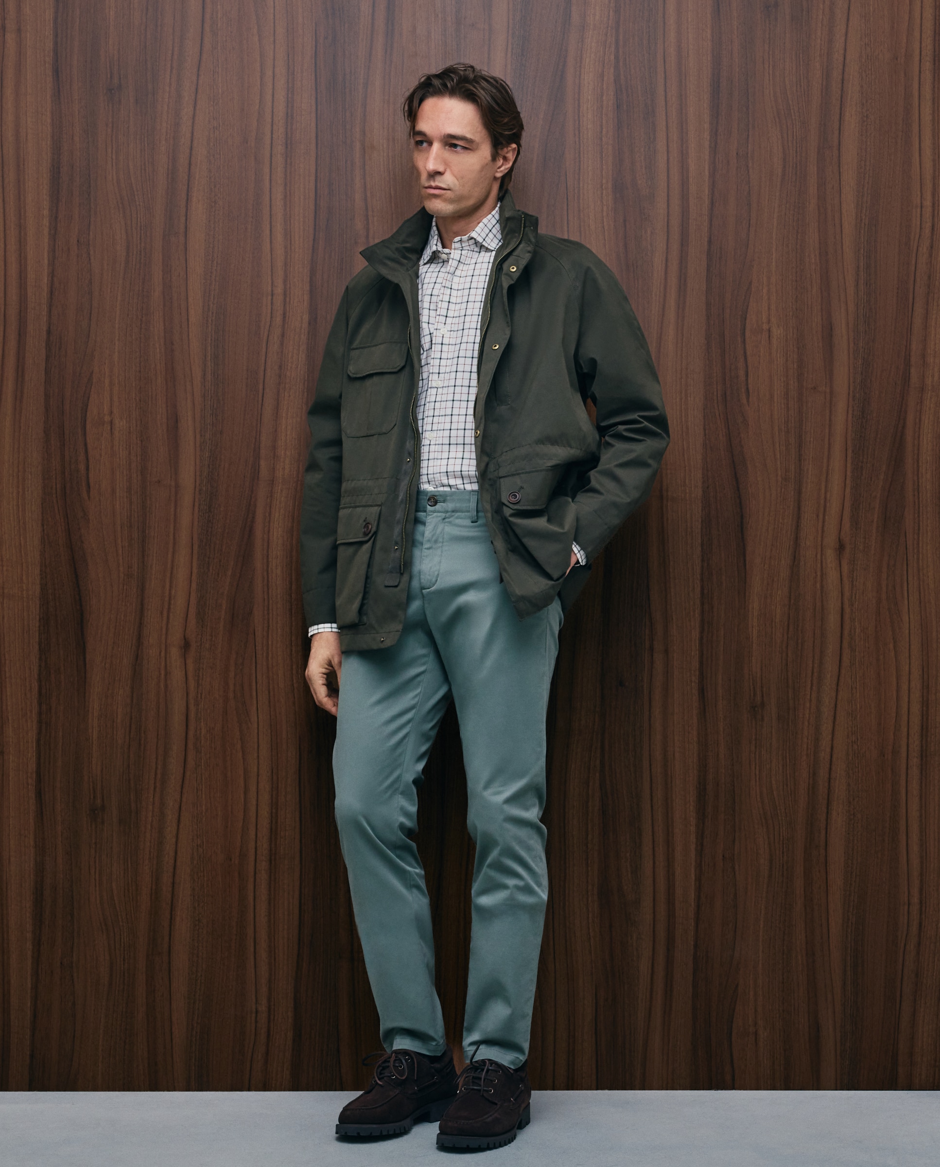Pantalón chino slim fit twill hombre - Emidio Tucci - Verde Verde-1