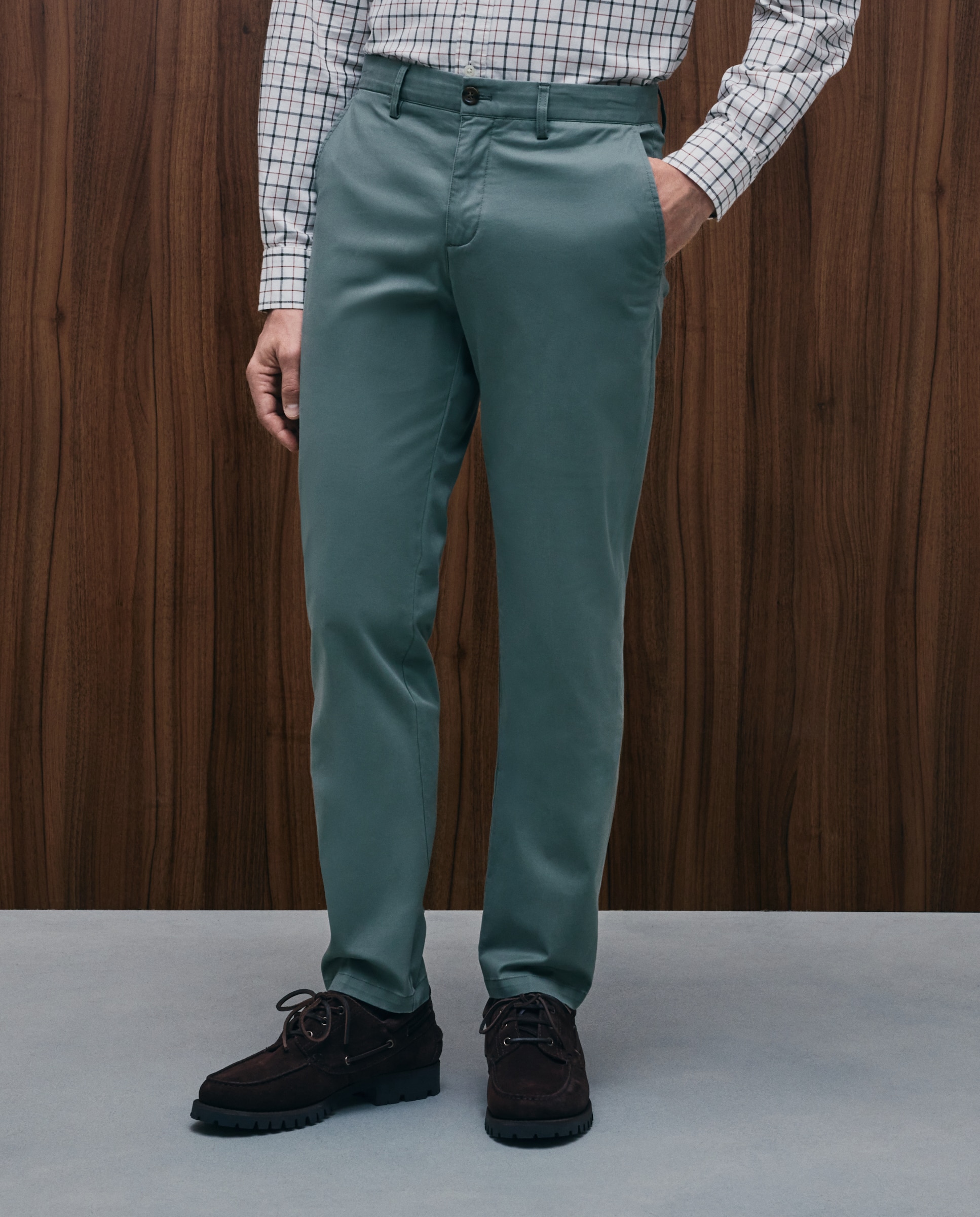 Pantalón chino slim fit twill hombre - Emidio Tucci - Verde Verde-2