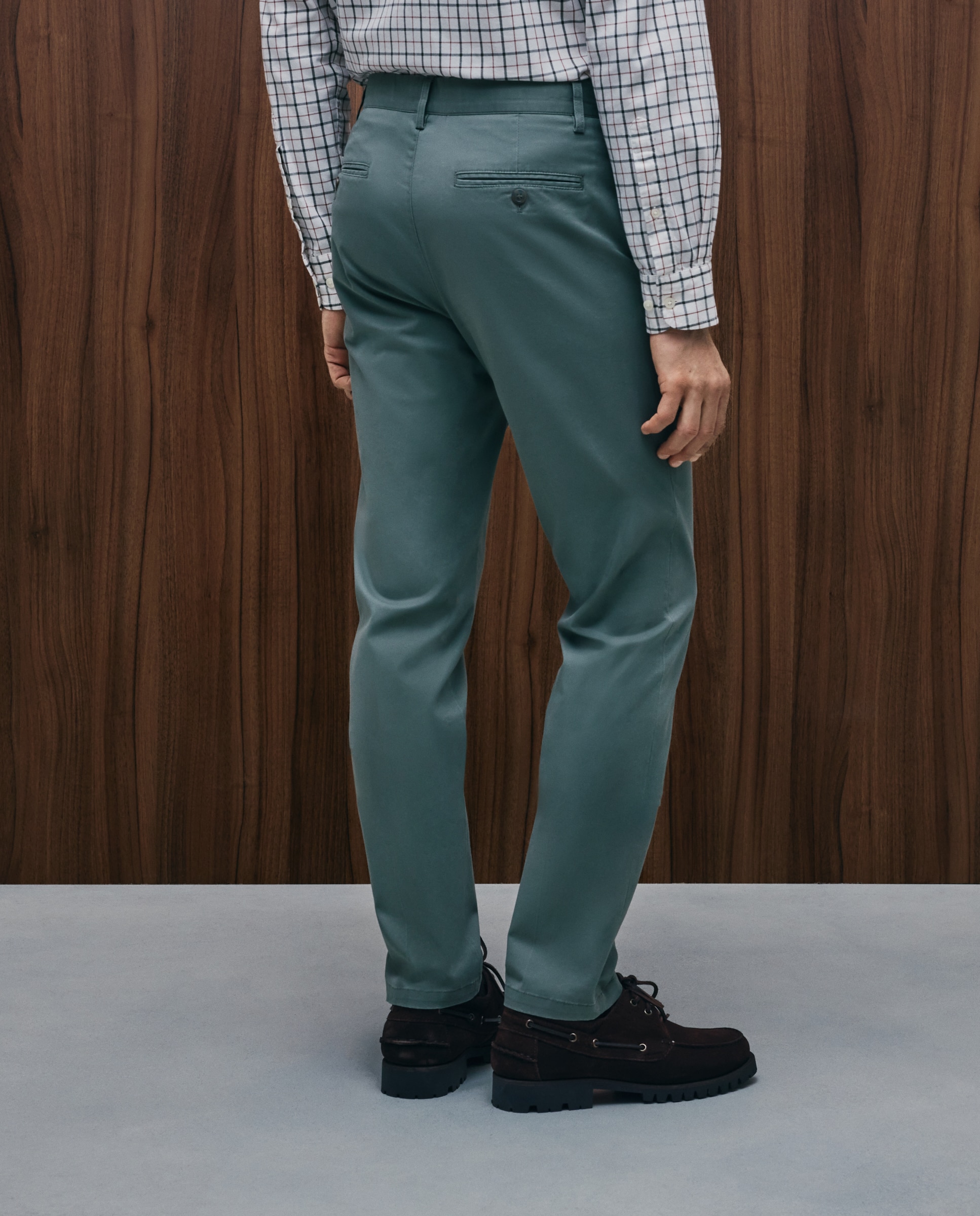 Pantalón chino slim fit twill hombre - Emidio Tucci - Verde Verde-3