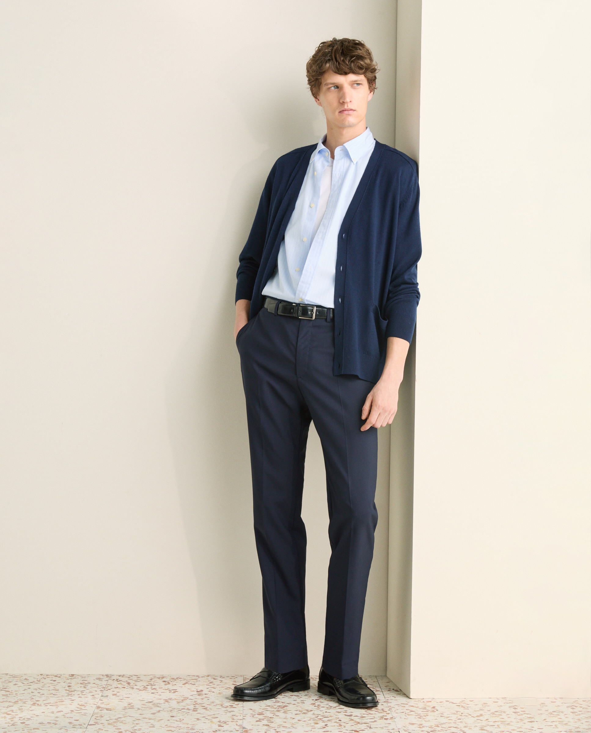 Calças Formais Regular Fit Azul-marinho-1