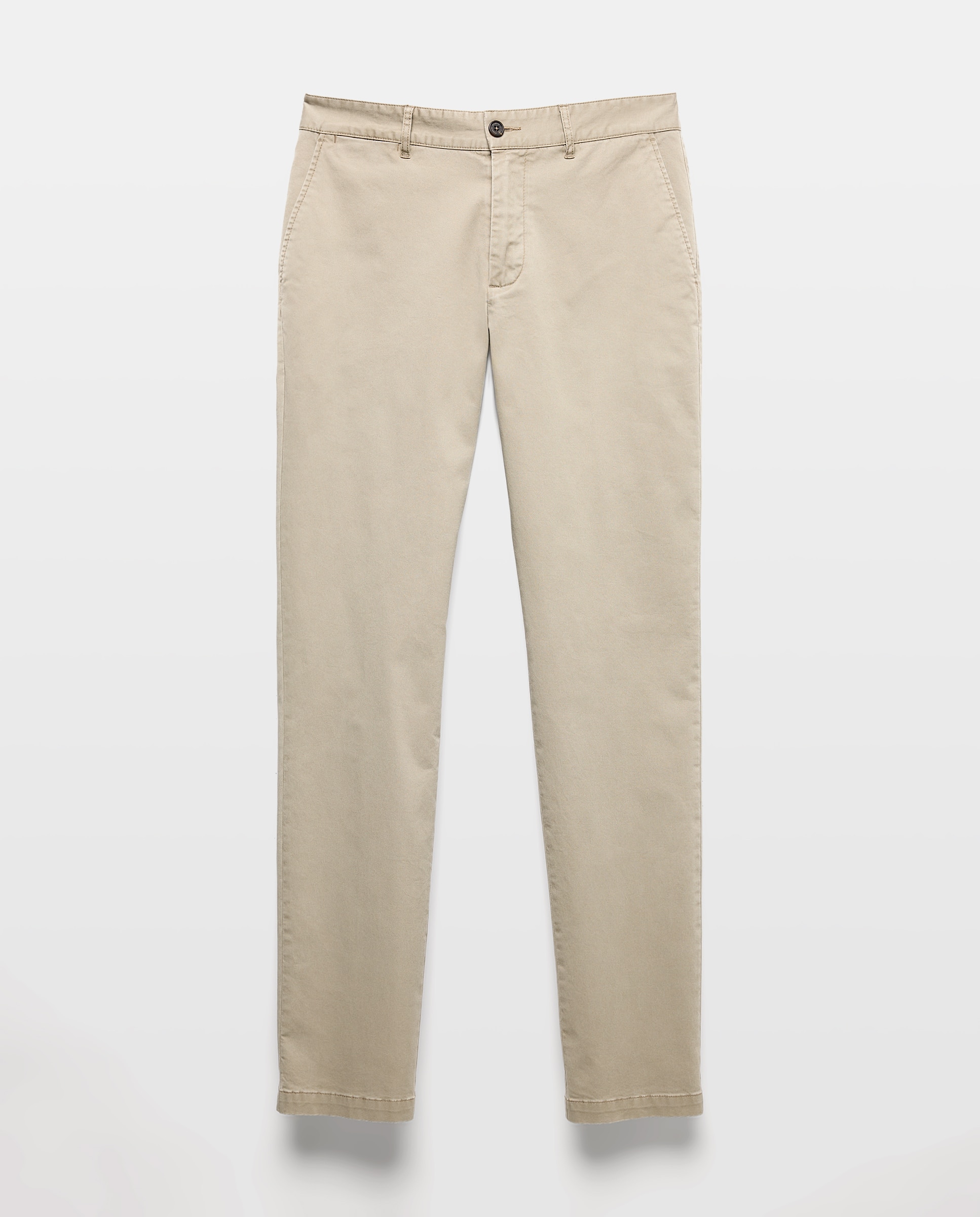 Calças Casual Slim de Algodão Elastómero Castanho-escuro-4