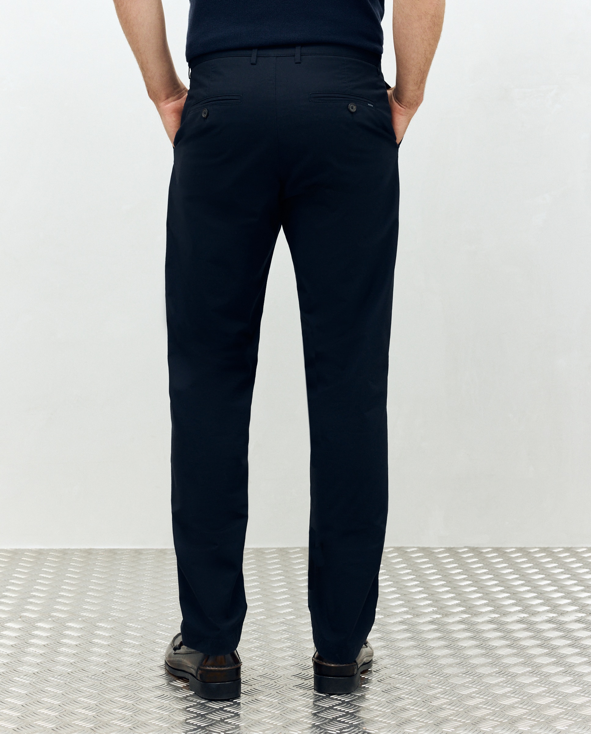 Calças Chino Regular Fit Ligeiras Azul-marinho-3