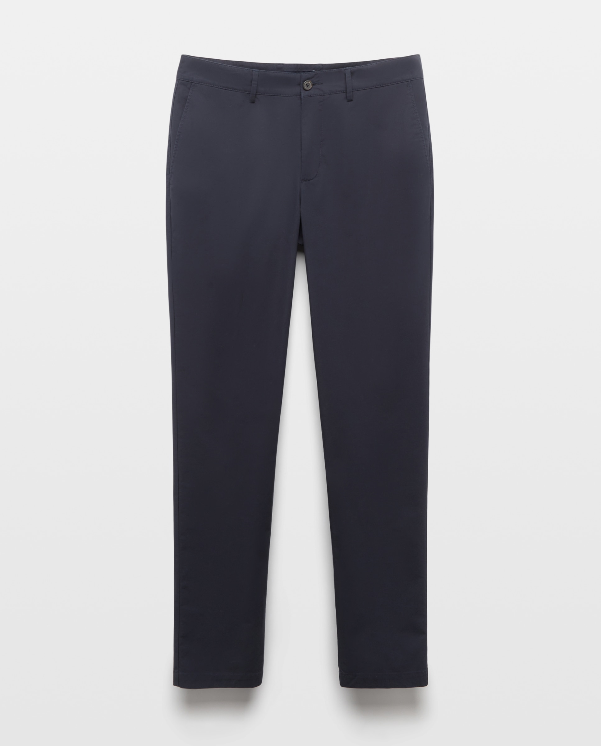 Calças Chino Regular Fit Ligeiras Azul-marinho-4