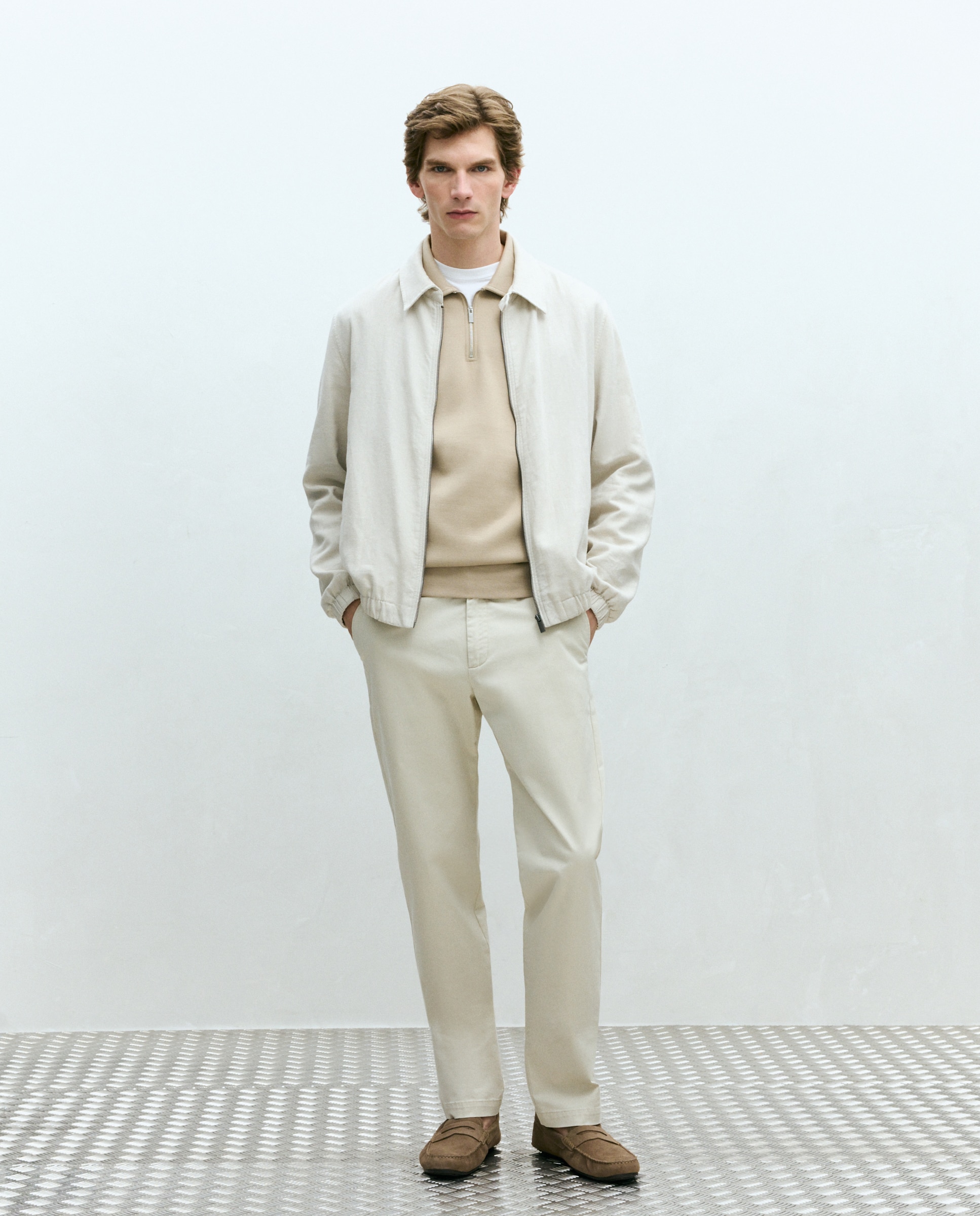 Pantalón sport básico strech hombre - Dustin - Beige Beige-1