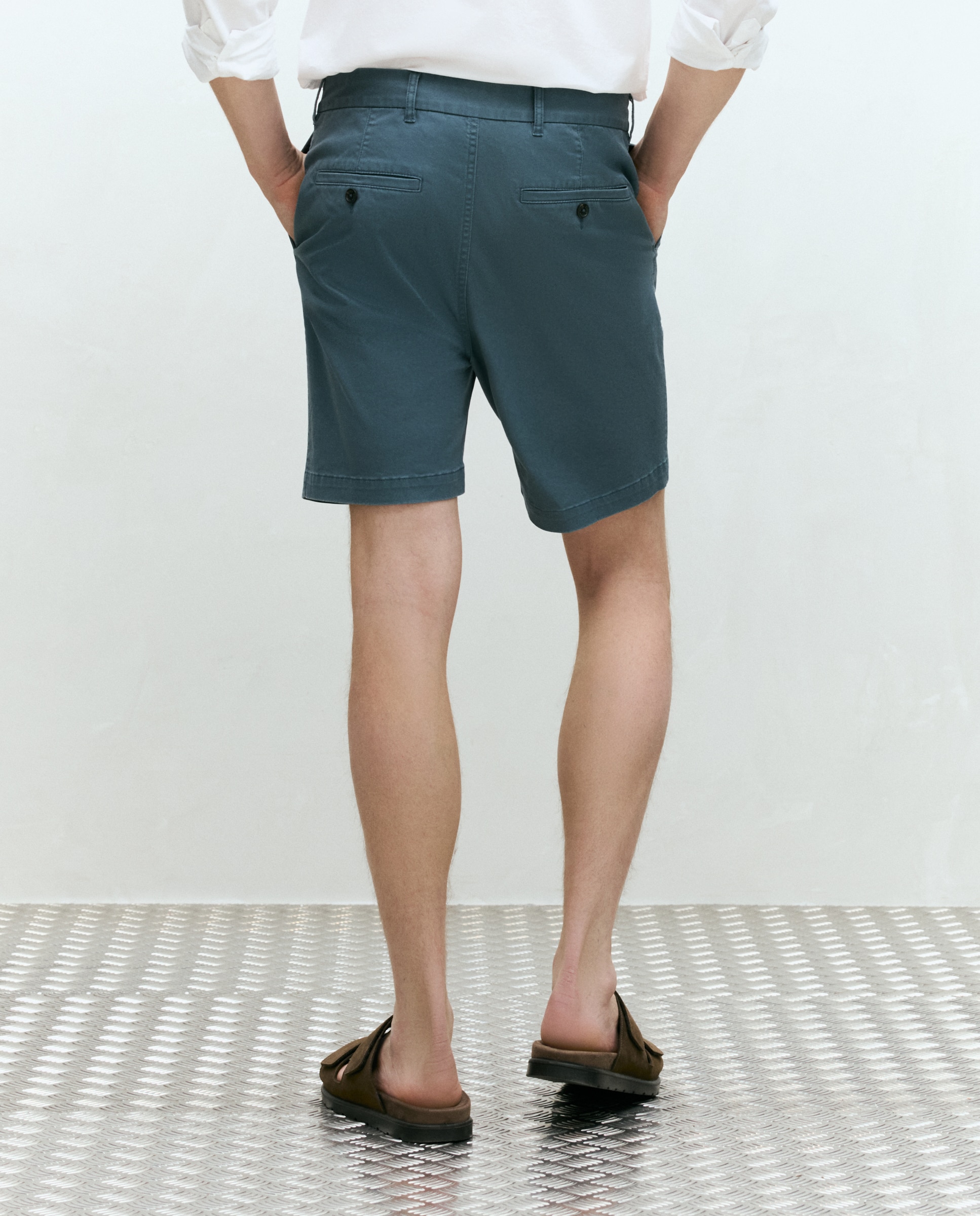 Bermudas Desportivas Básicas Regular 490 Petróleo-3