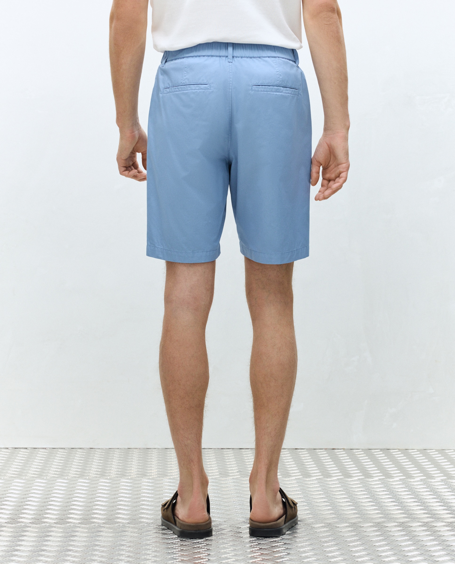 Bermudas Desportivas com Cintura com Elásticos Regular Azul-3