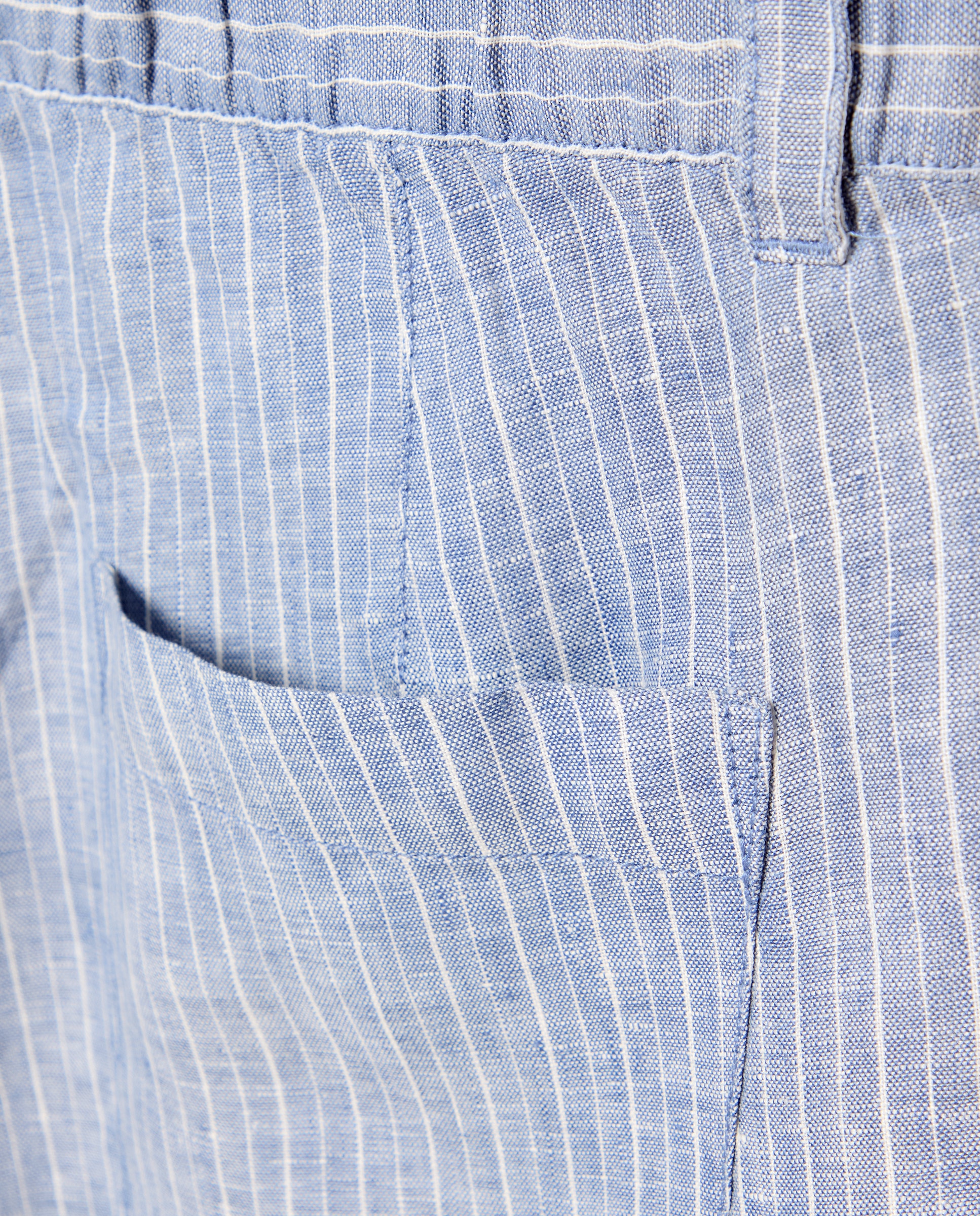 Bermudas Desportivas de Linho Regular Azul-claro-5