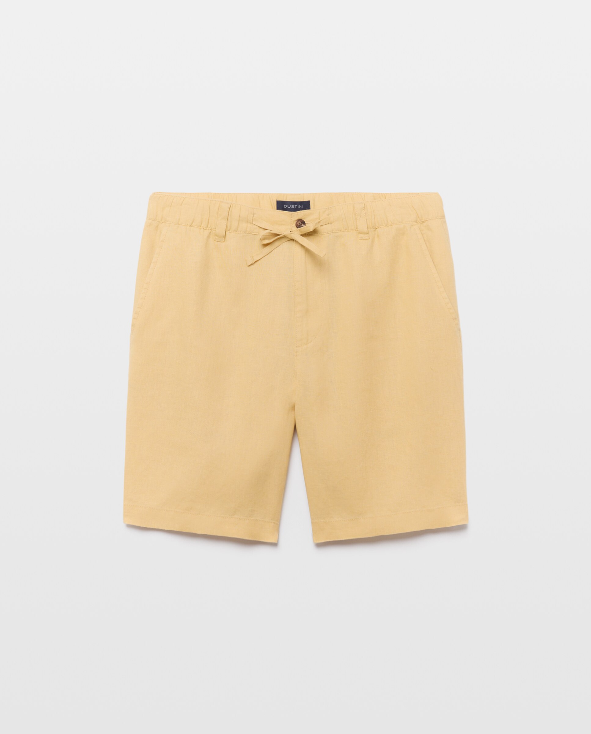 Bermudas Desportivas de Linho Regular Amarelo-4