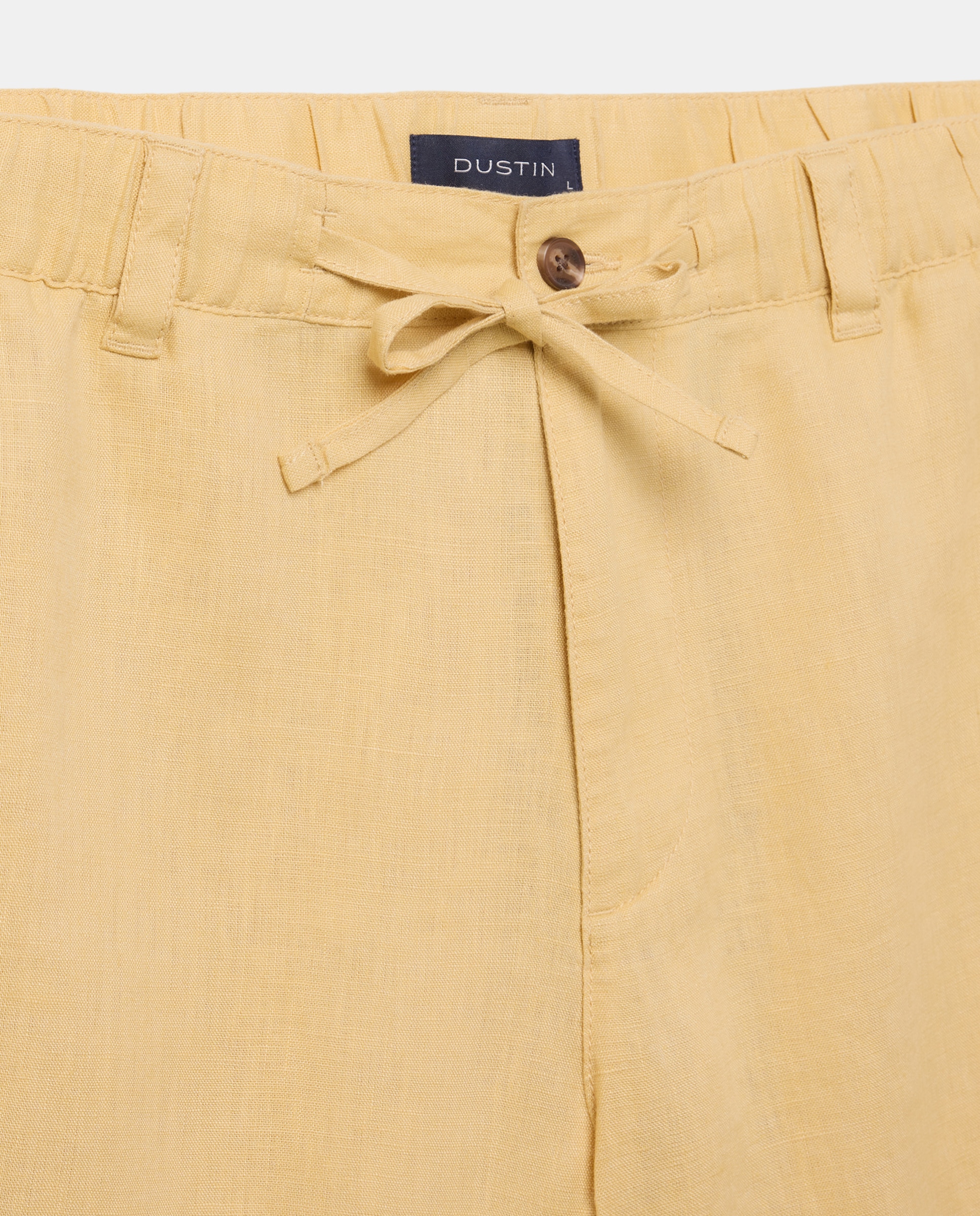Bermudas Desportivas de Linho Regular Amarelo-5