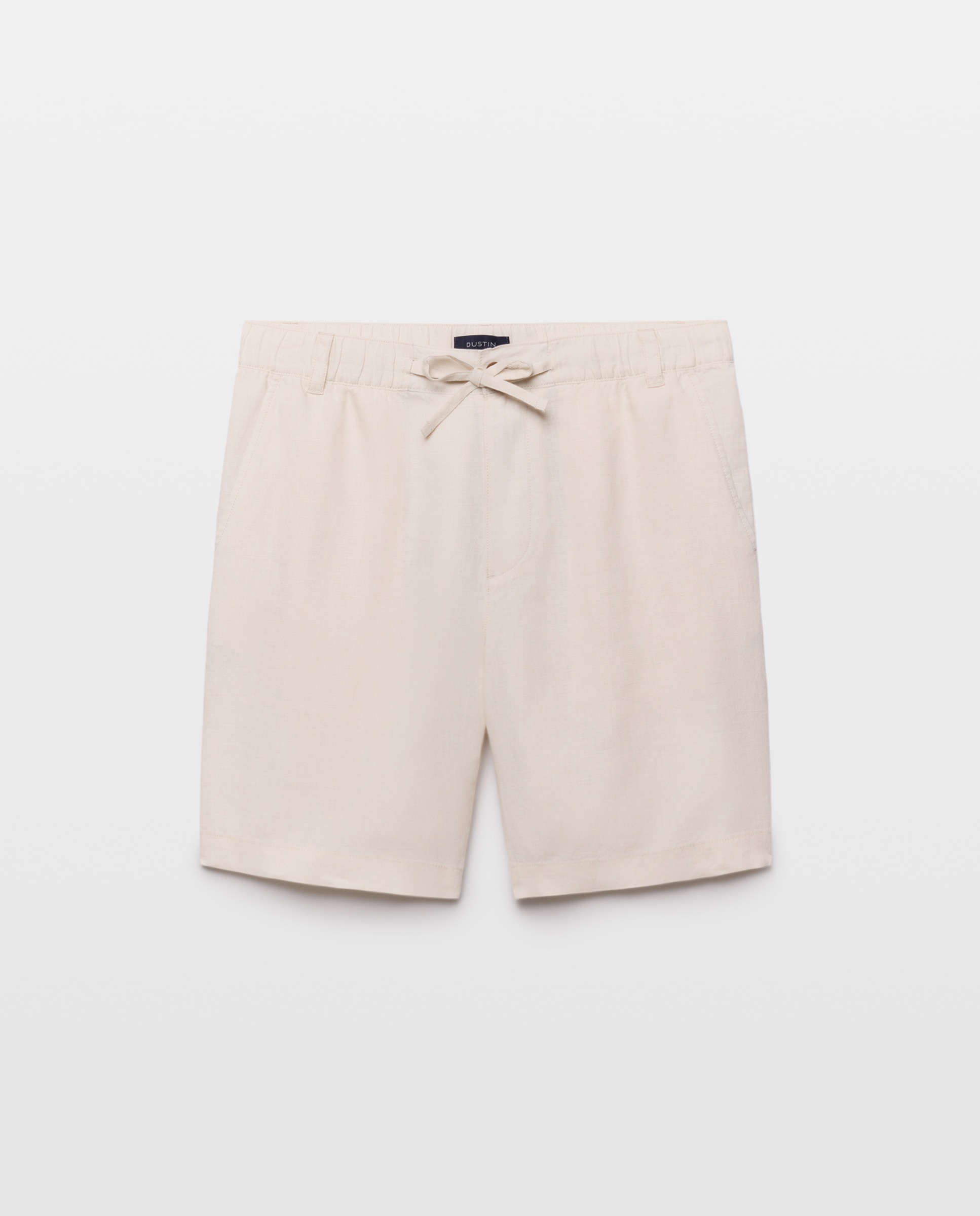 Bermudas Desportivas de Linho Regular Bege-4