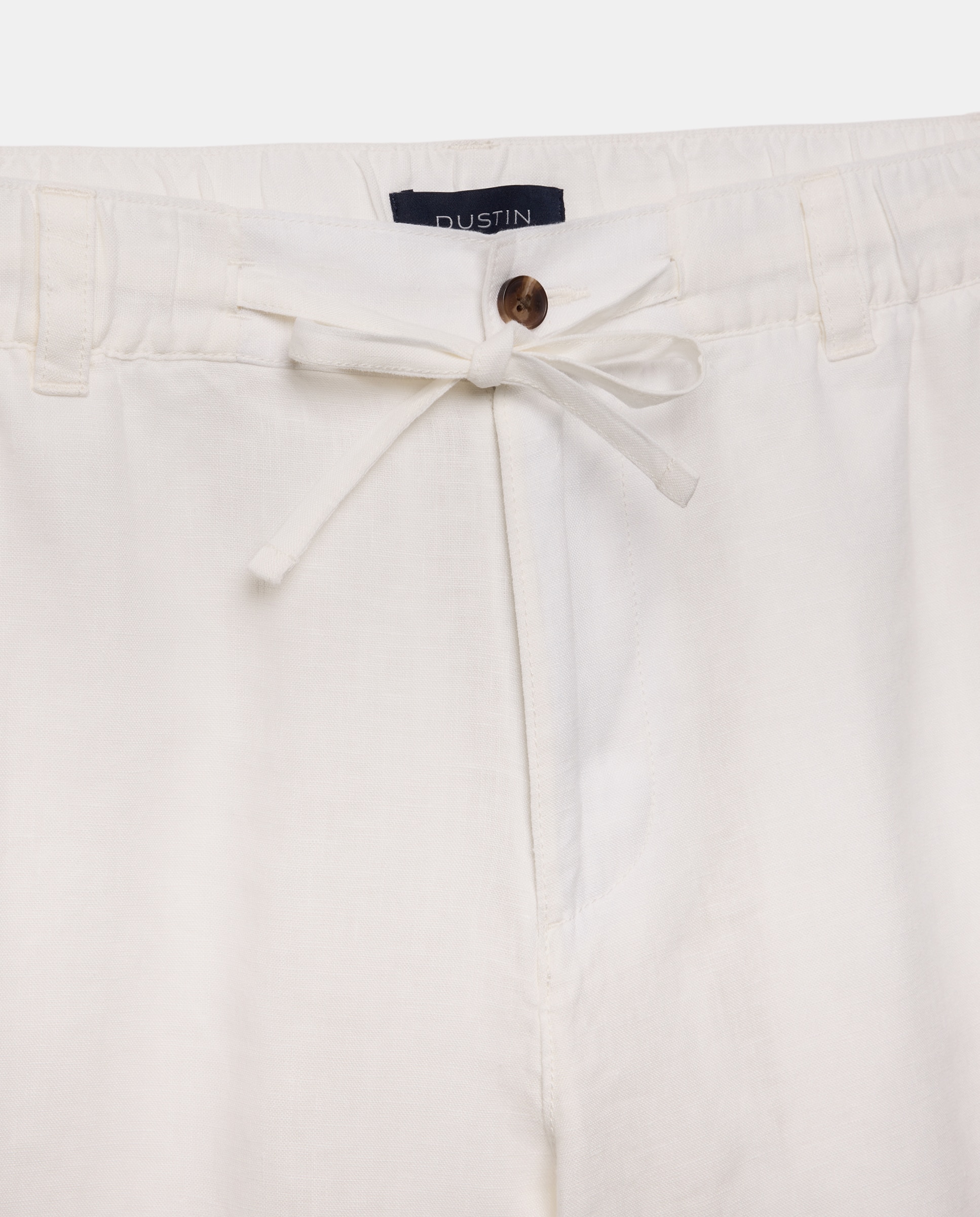 Bermudas Desportivas de Linho Regular Branco-5