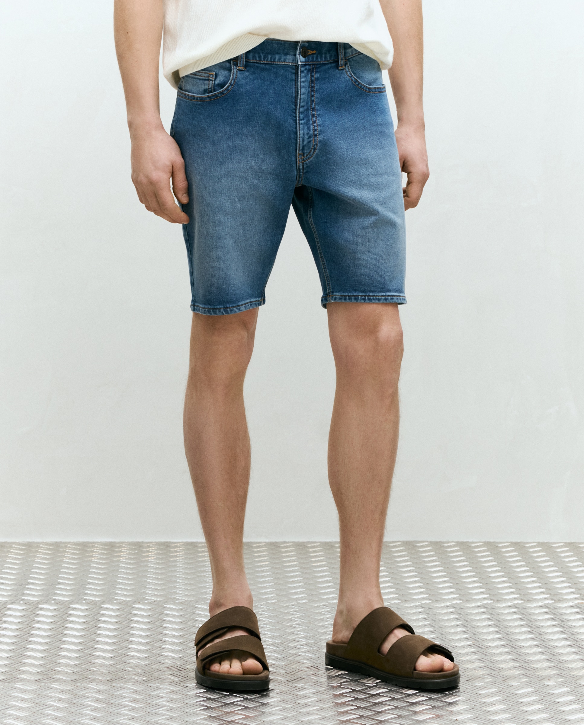 Bermudas Desportivas de Ganga Straight Azul-claro-2