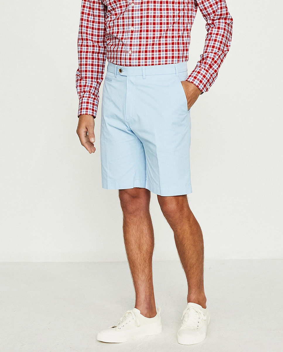 Bermudas azul celeste sem pregas Azul-claro-2