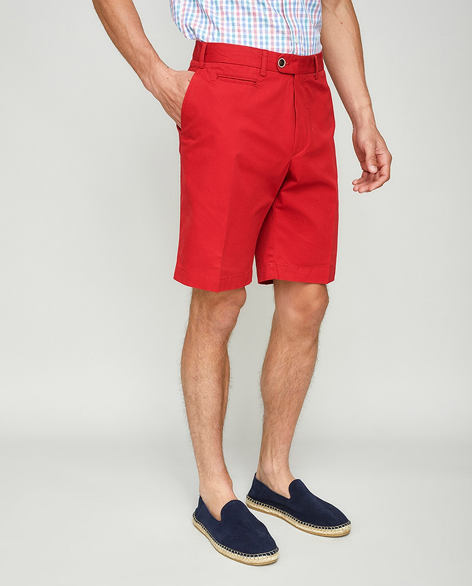 Bermudas chino lisas vermelhas Vermelho-2