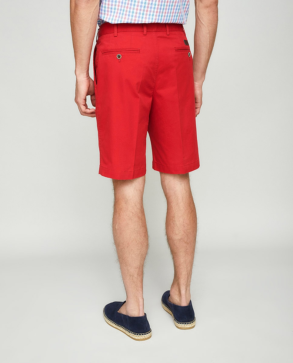 Bermudas chino lisas vermelhas Vermelho-3