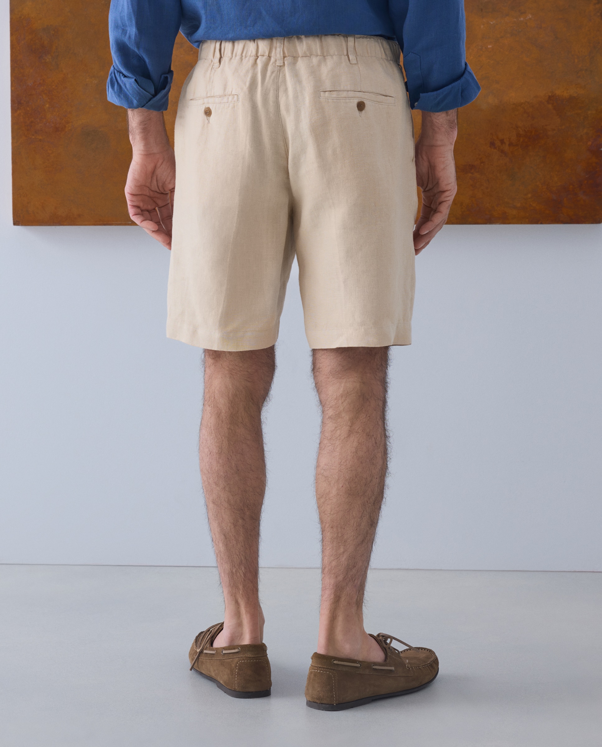 Bermudas de homem Bege-3
