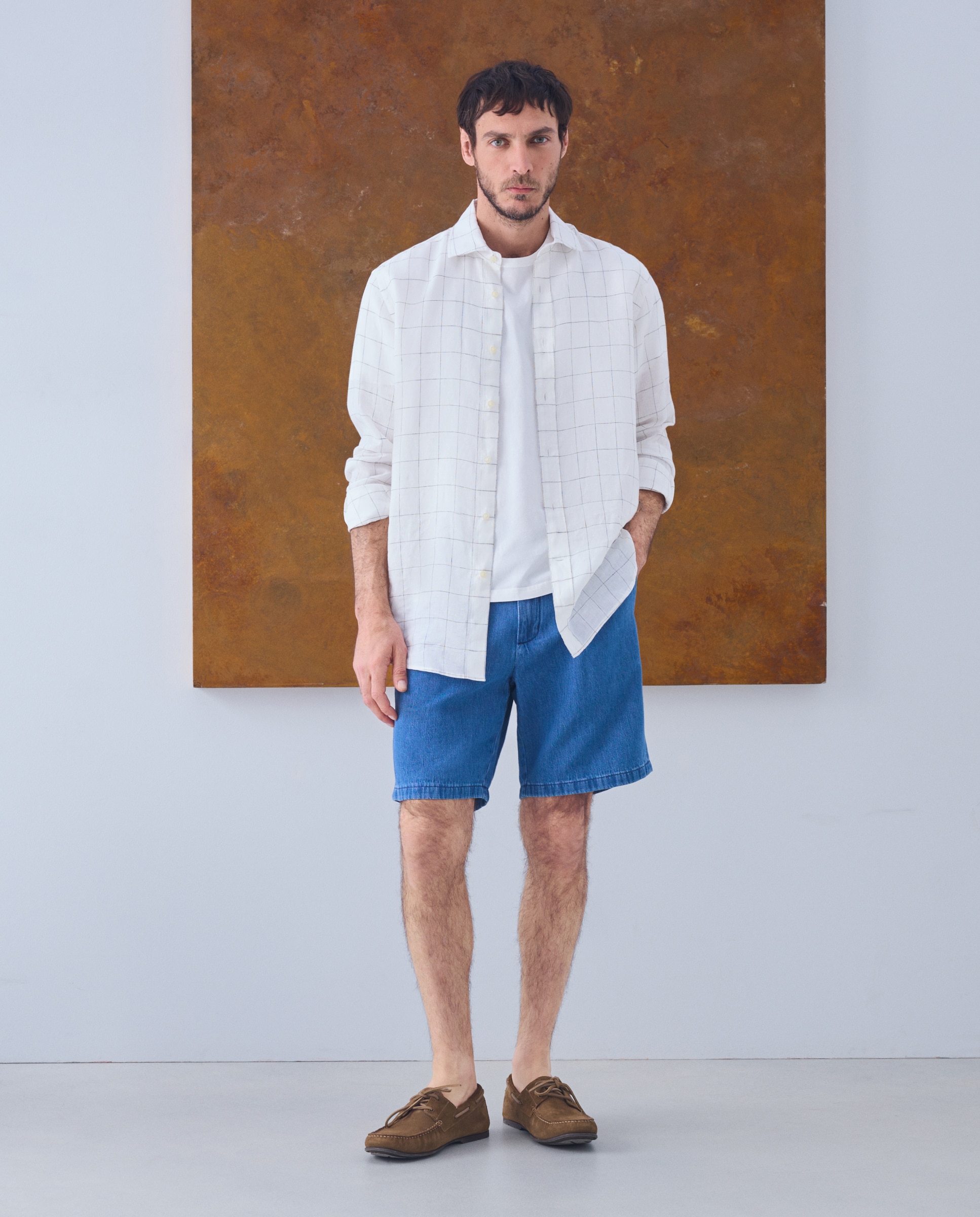 Bermudas de homem Azul-1