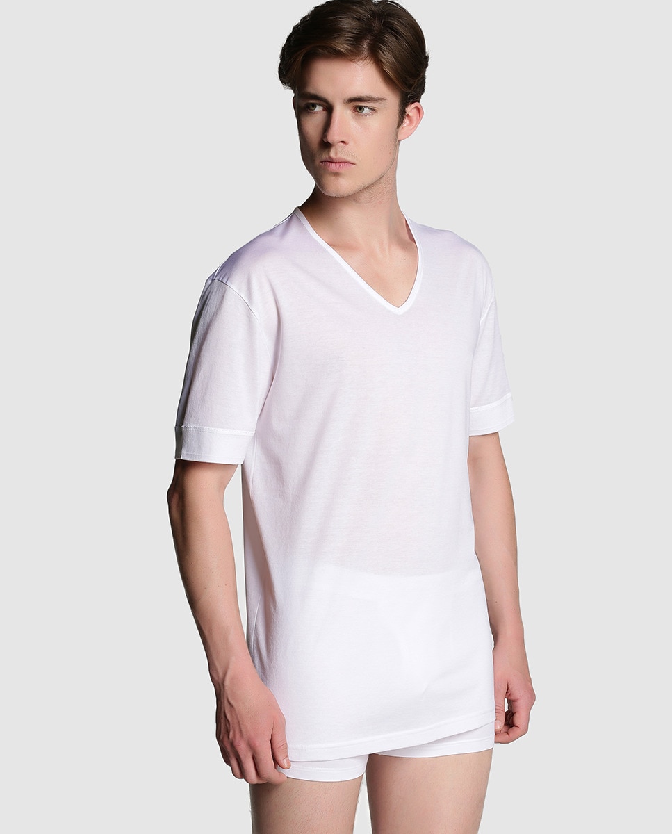 Camisola interior de homem Branco-1