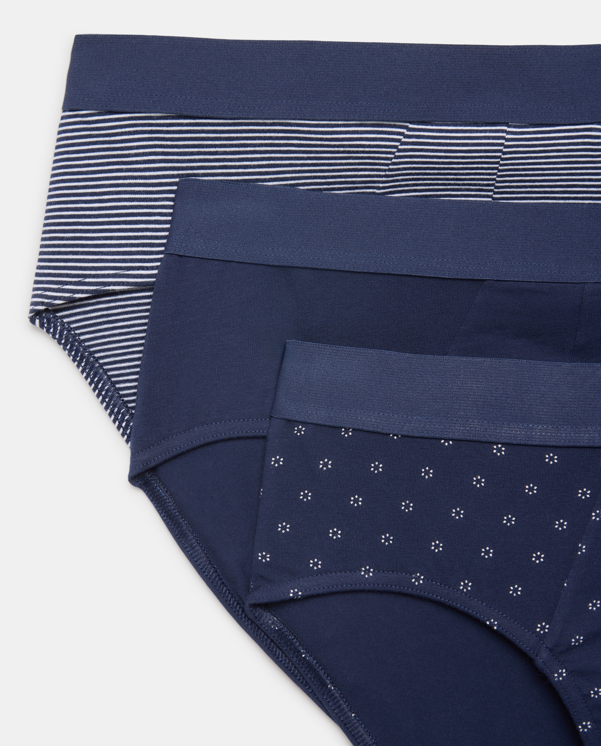 Pack de 3 Slips de Malha com Fantasia Azul-3