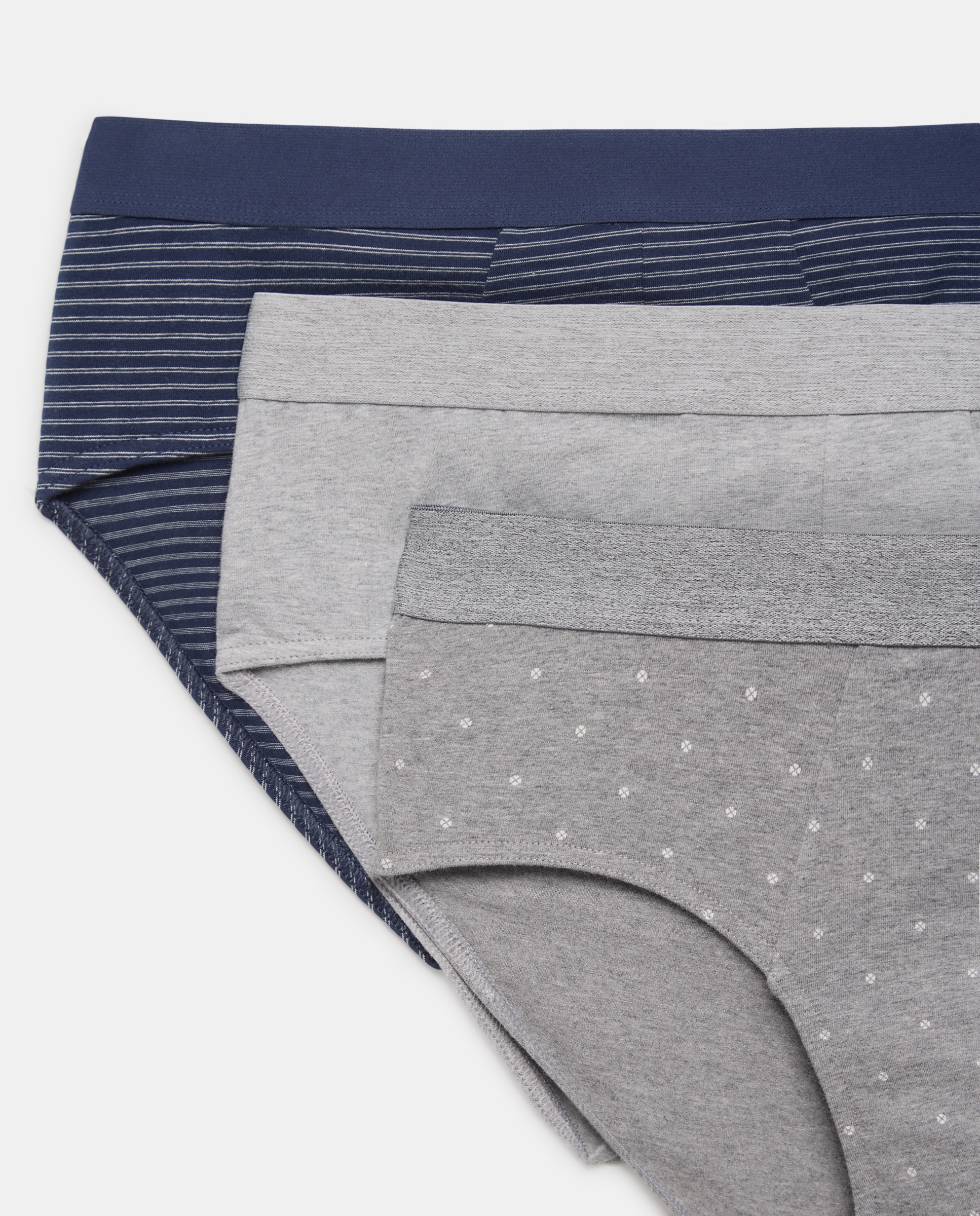 Pack de 3 Slips de Malha com Fantasia Cinzento-3