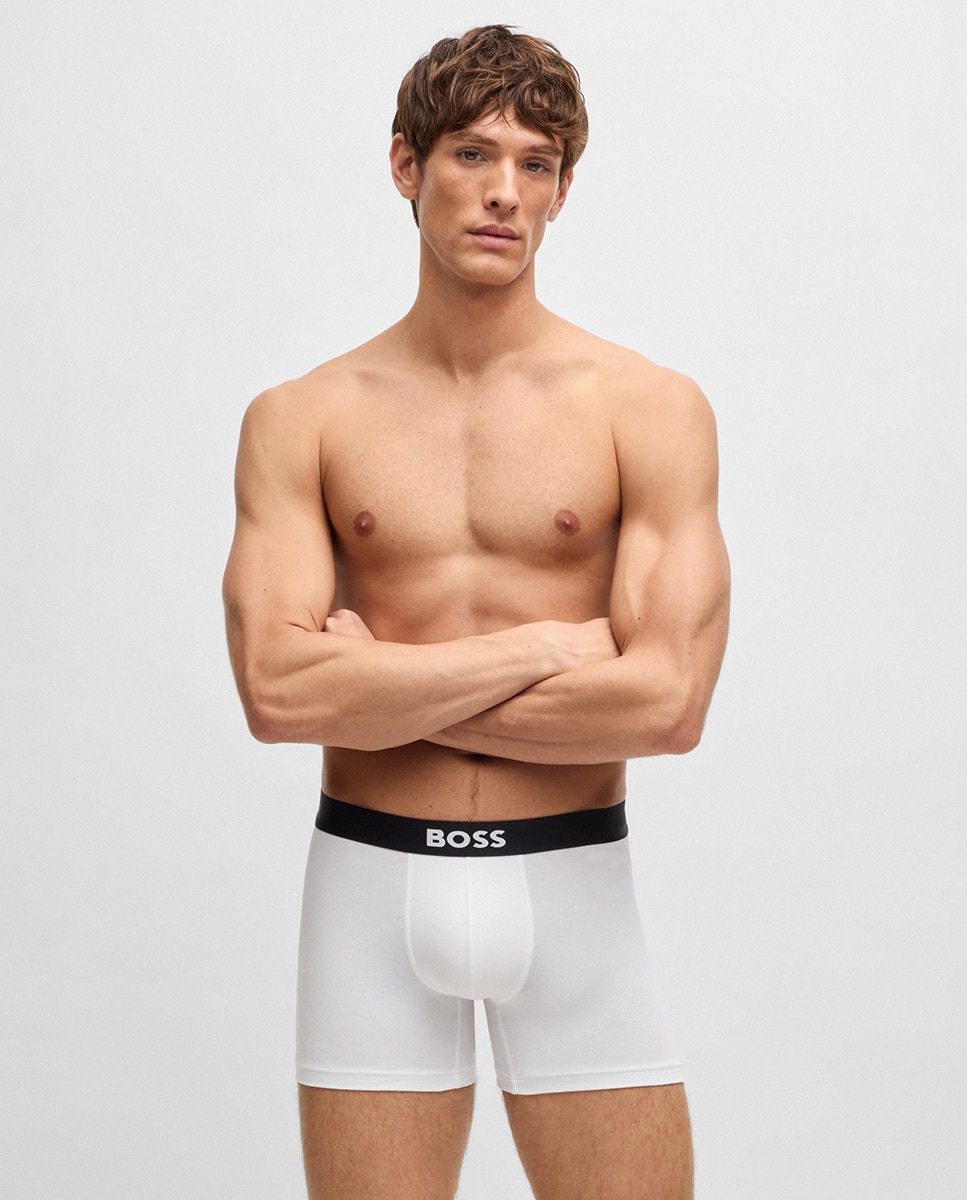 Pack de Três Boxers de Algodão Branco-2