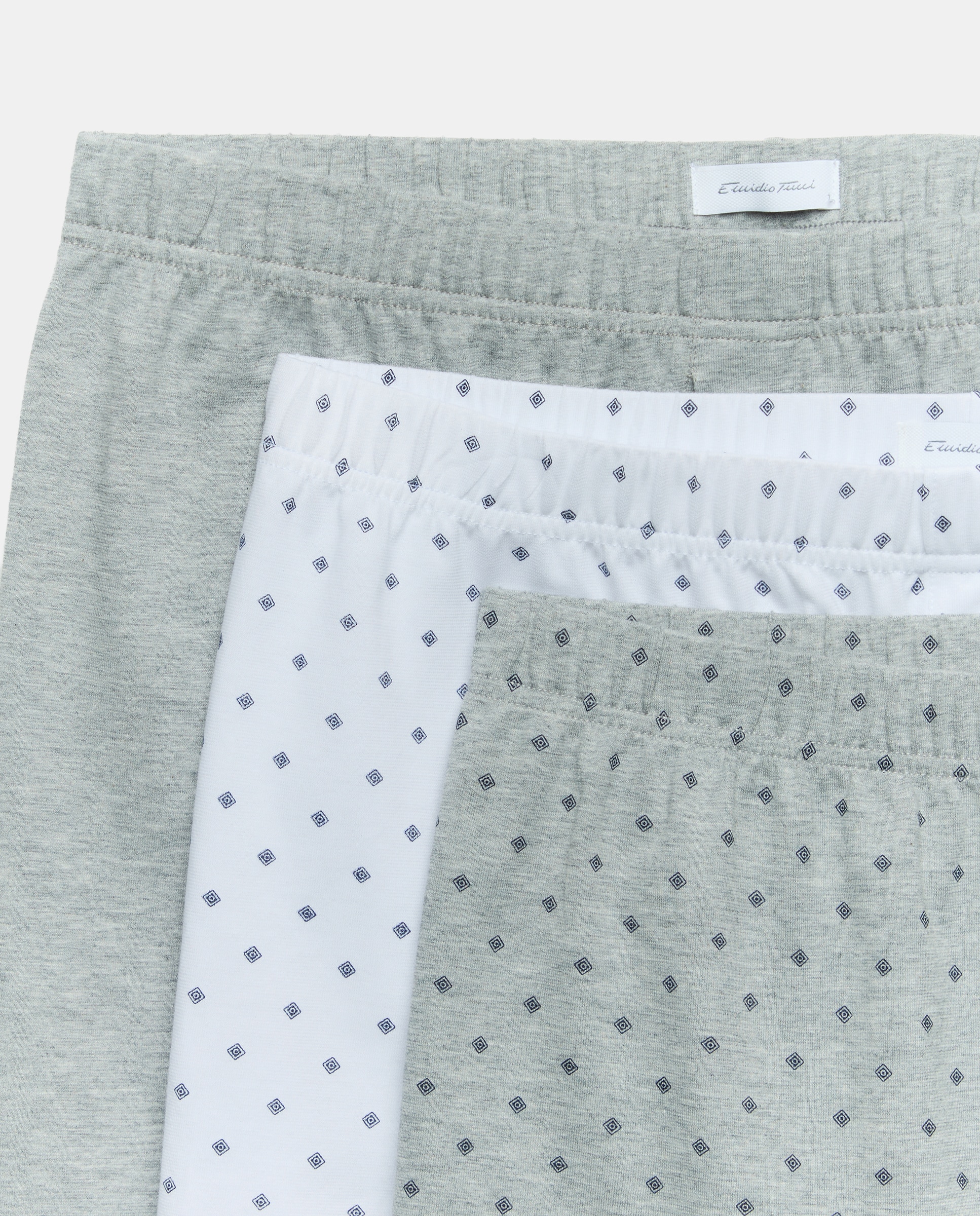 Pack de 3 Boxers de Malha Estampados Branco-3