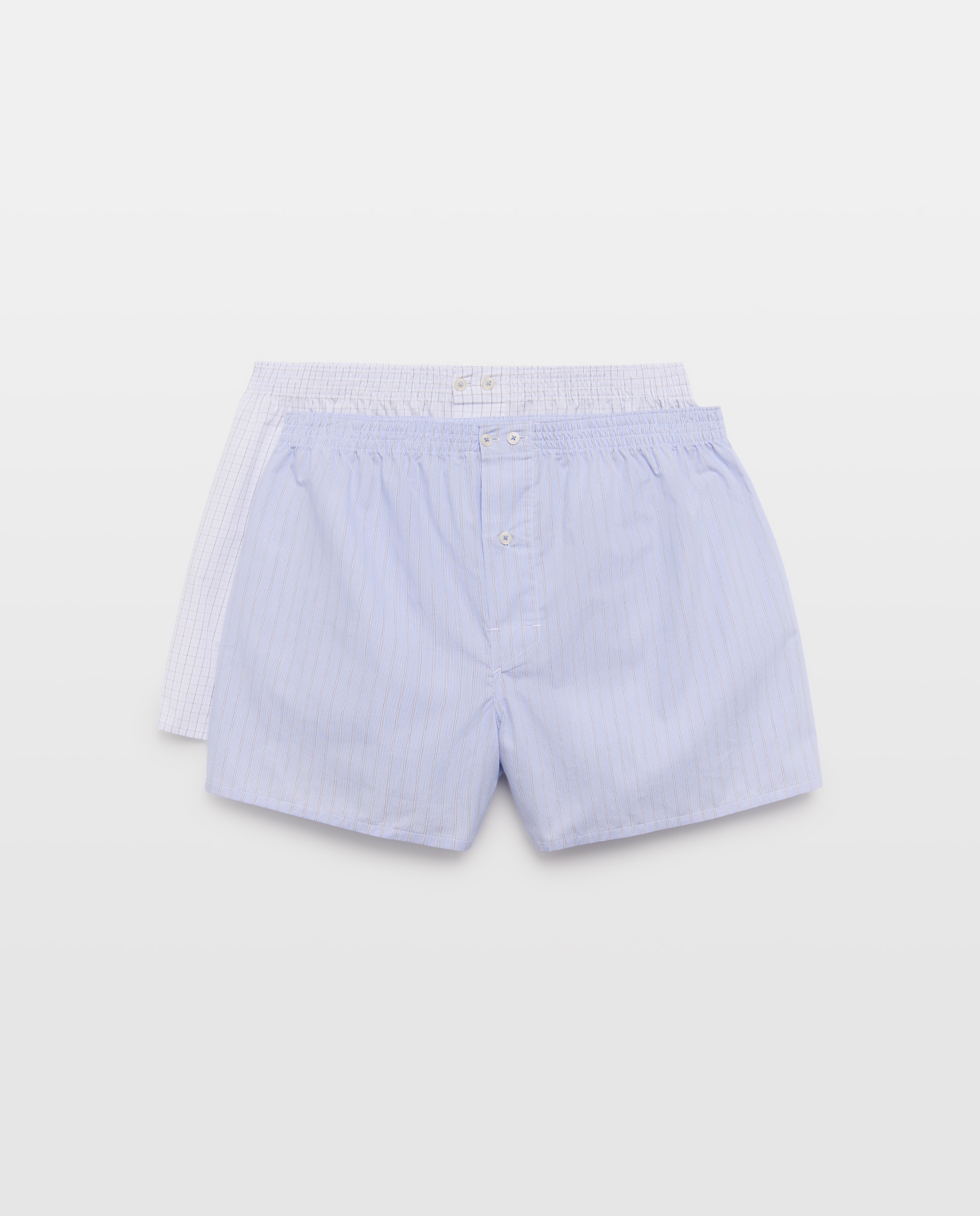 Imagen 0 de Pack 2 Boxers de tela estampados 100% algodón hombre Azul claro