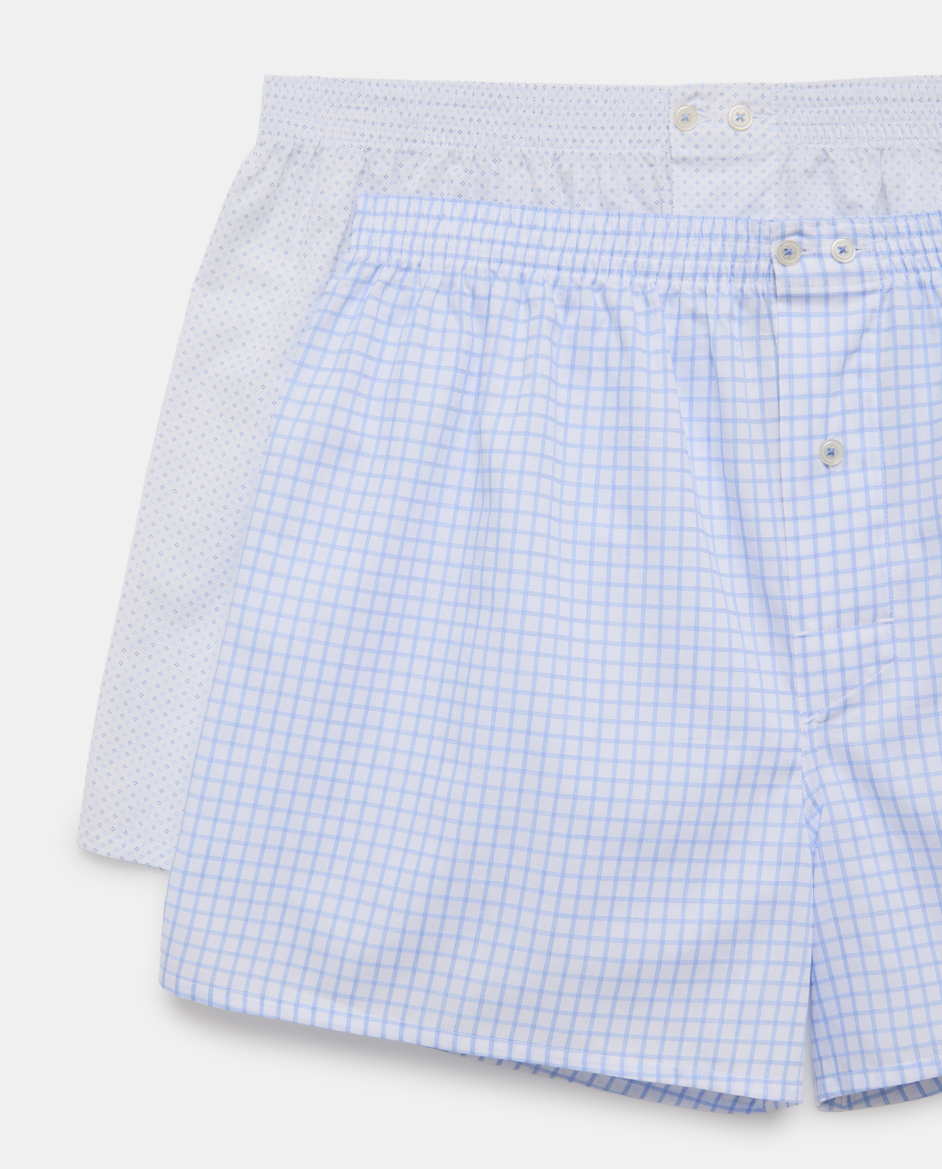 Pack 2 Boxers de tela estampados 100% algodón hombre - Emidio Tucci - Azul claro Azul claro-3