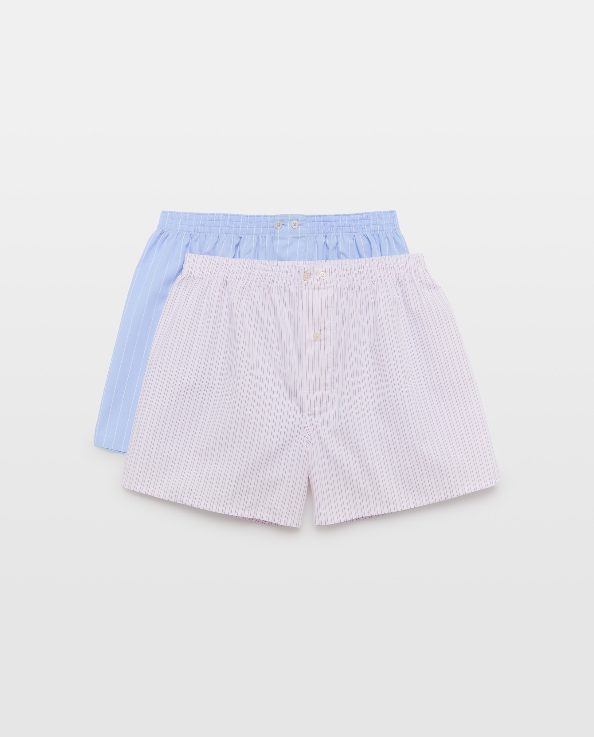Imagen 0 de Pack 2 Boxers de tela estampados 100% algodón hombre Azul claro