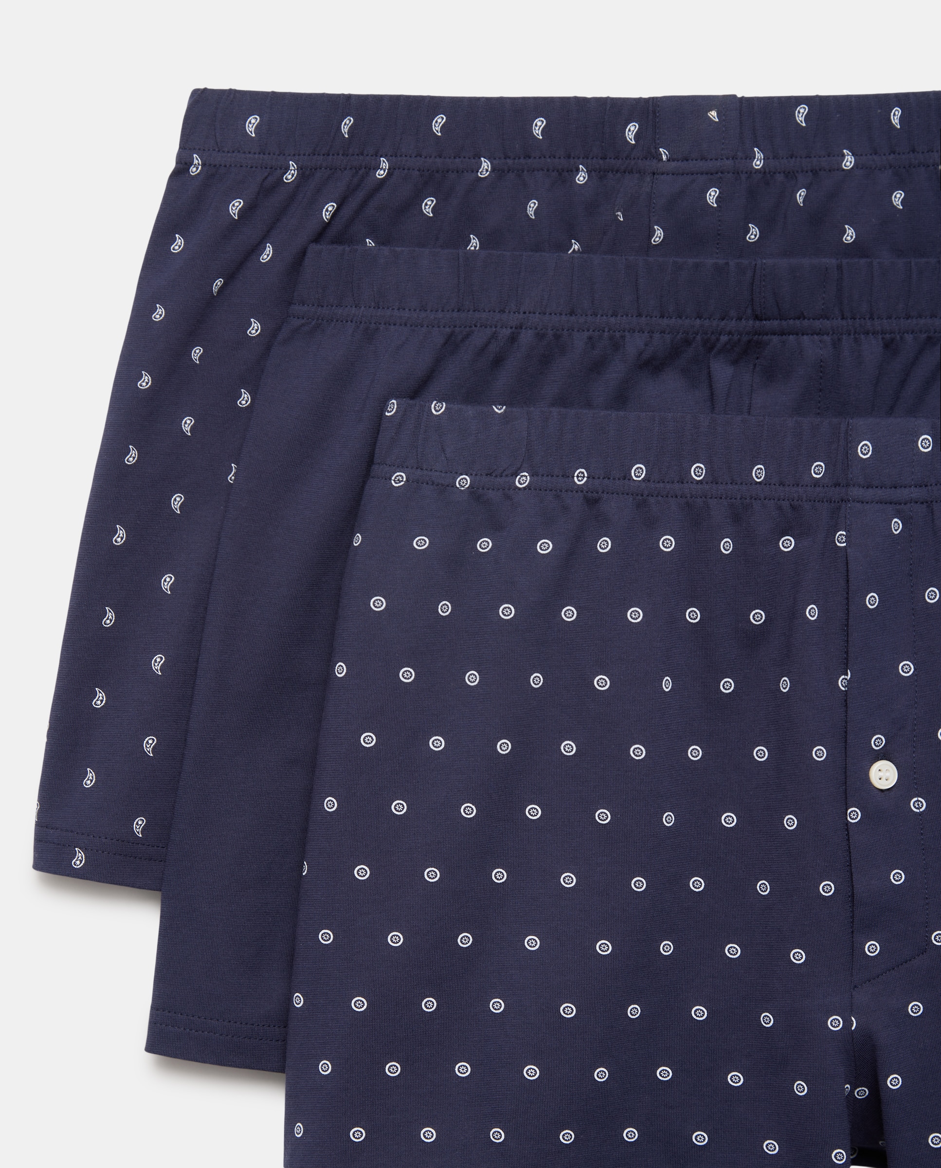 Pack de 3 Boxers de Malha Estampados Azul-marinho-3