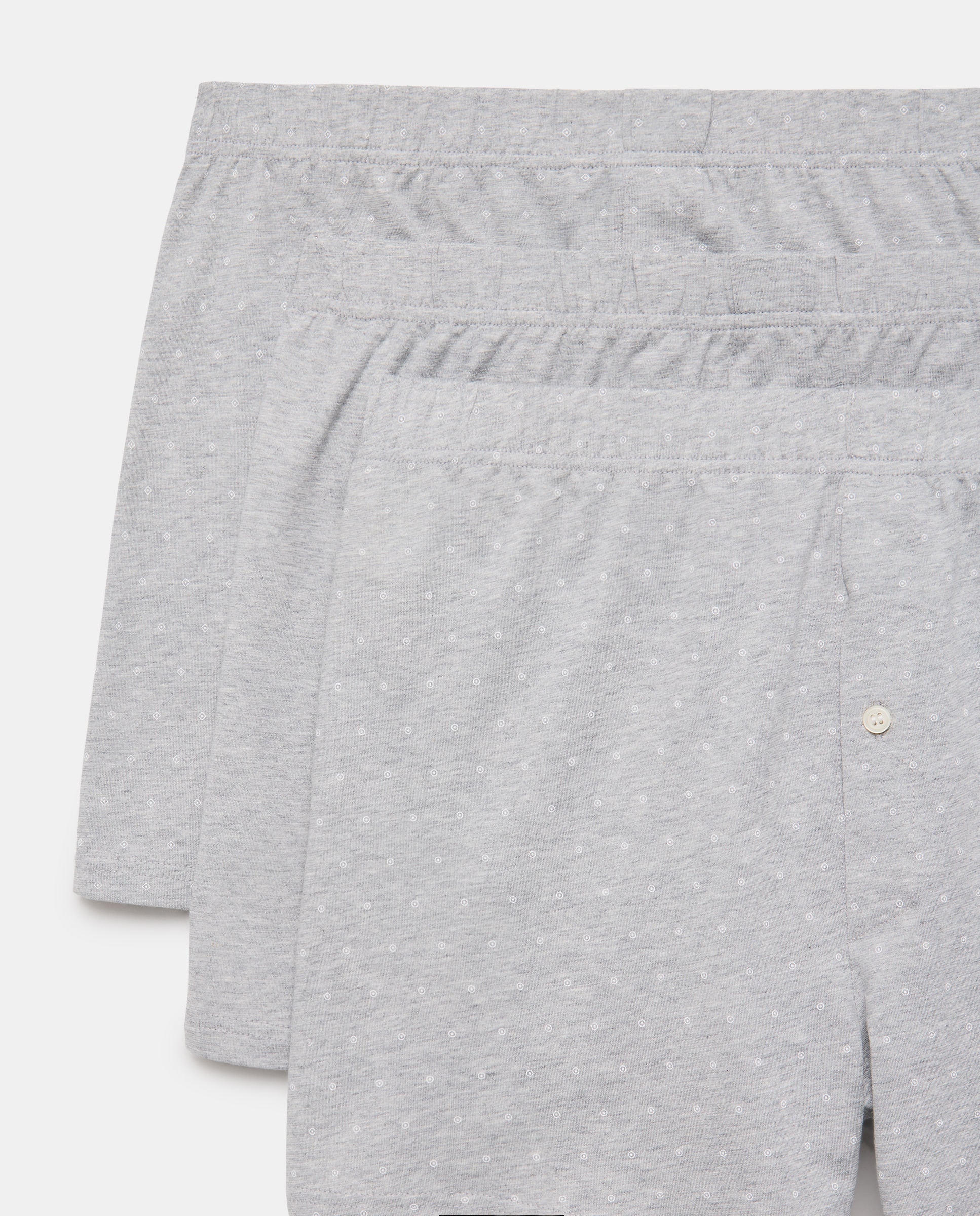 Pack de 3 Boxers de Malha Estampados Cinzento-3