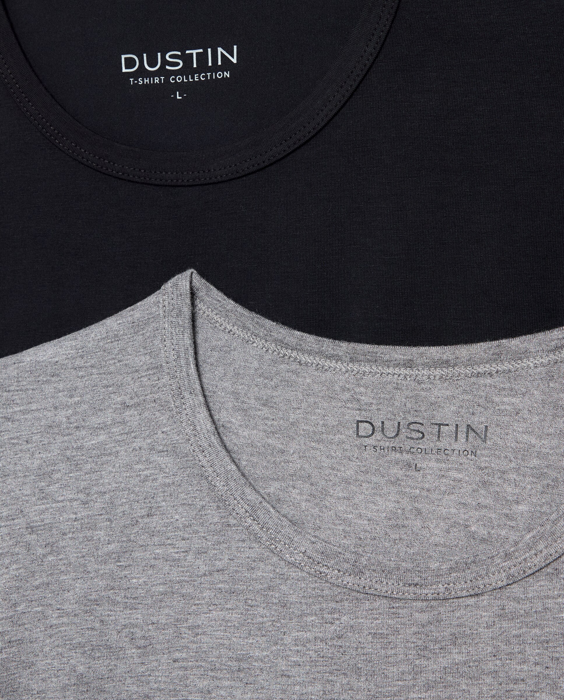 Imagen 3 de Pack de 2 camisetas interiores lisas hombre - Dustin - Negro Negro