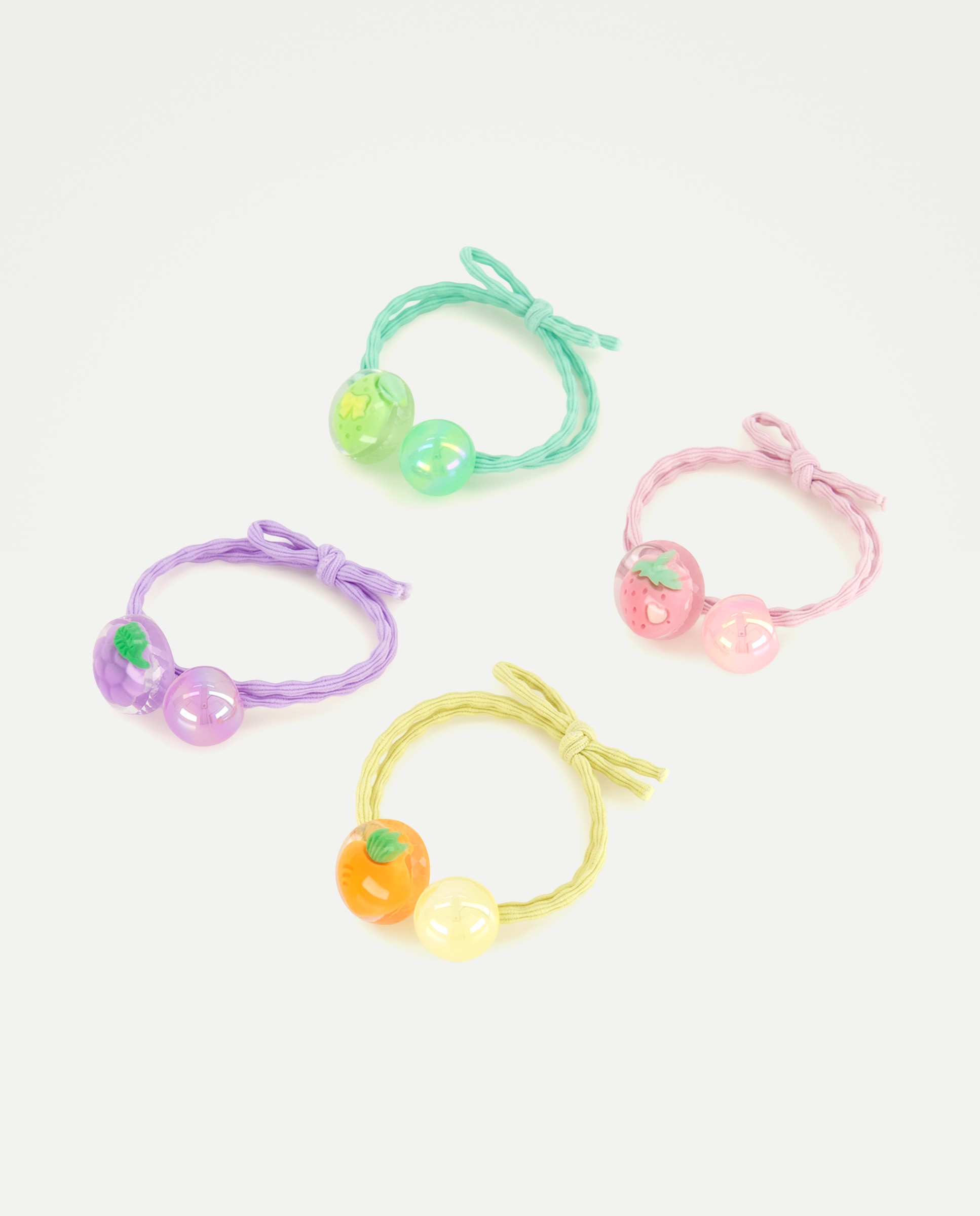 Pack de Elásticos com Fantasia de Bolinhas e Frutas Multicolor-1