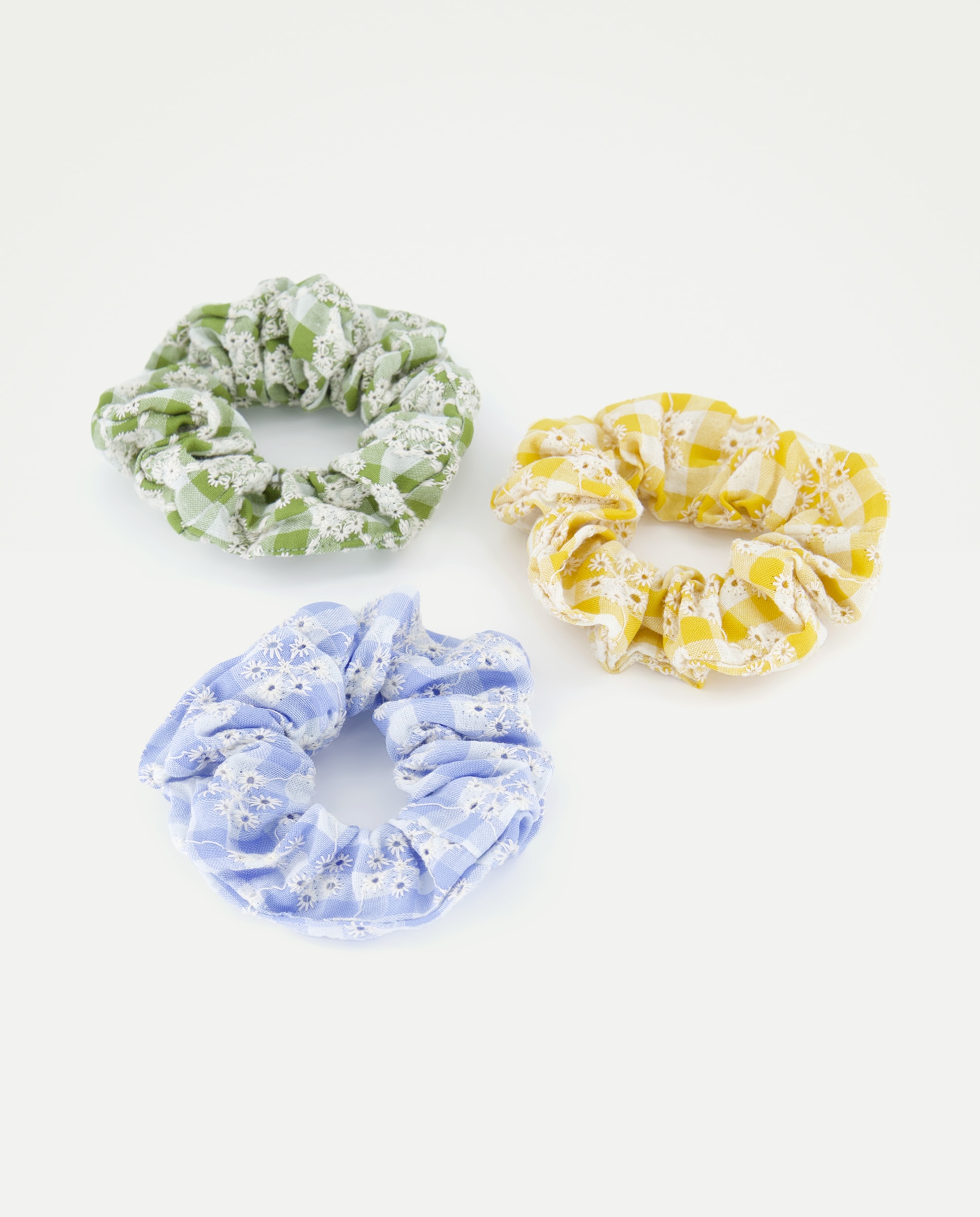 Pack de 3 Mini Elásticos com Flores Multicolor-1