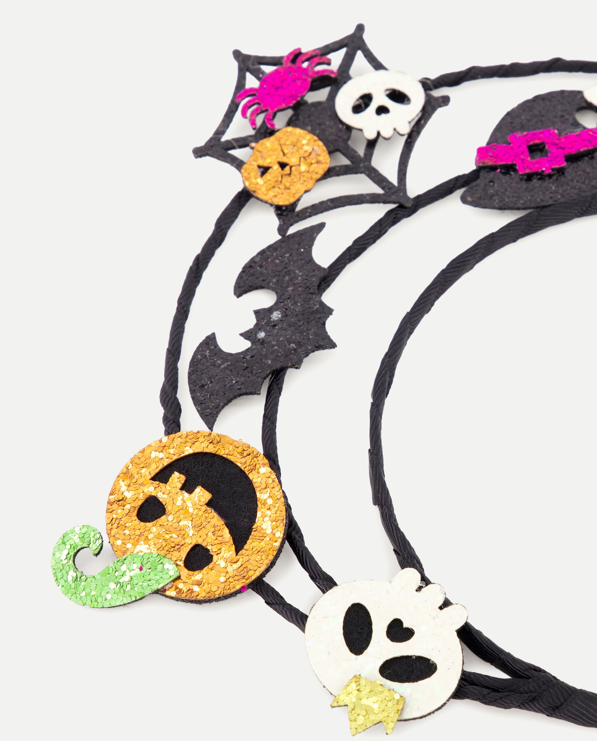 Bandolete Dupla com Figuras de Halloween Preto-2