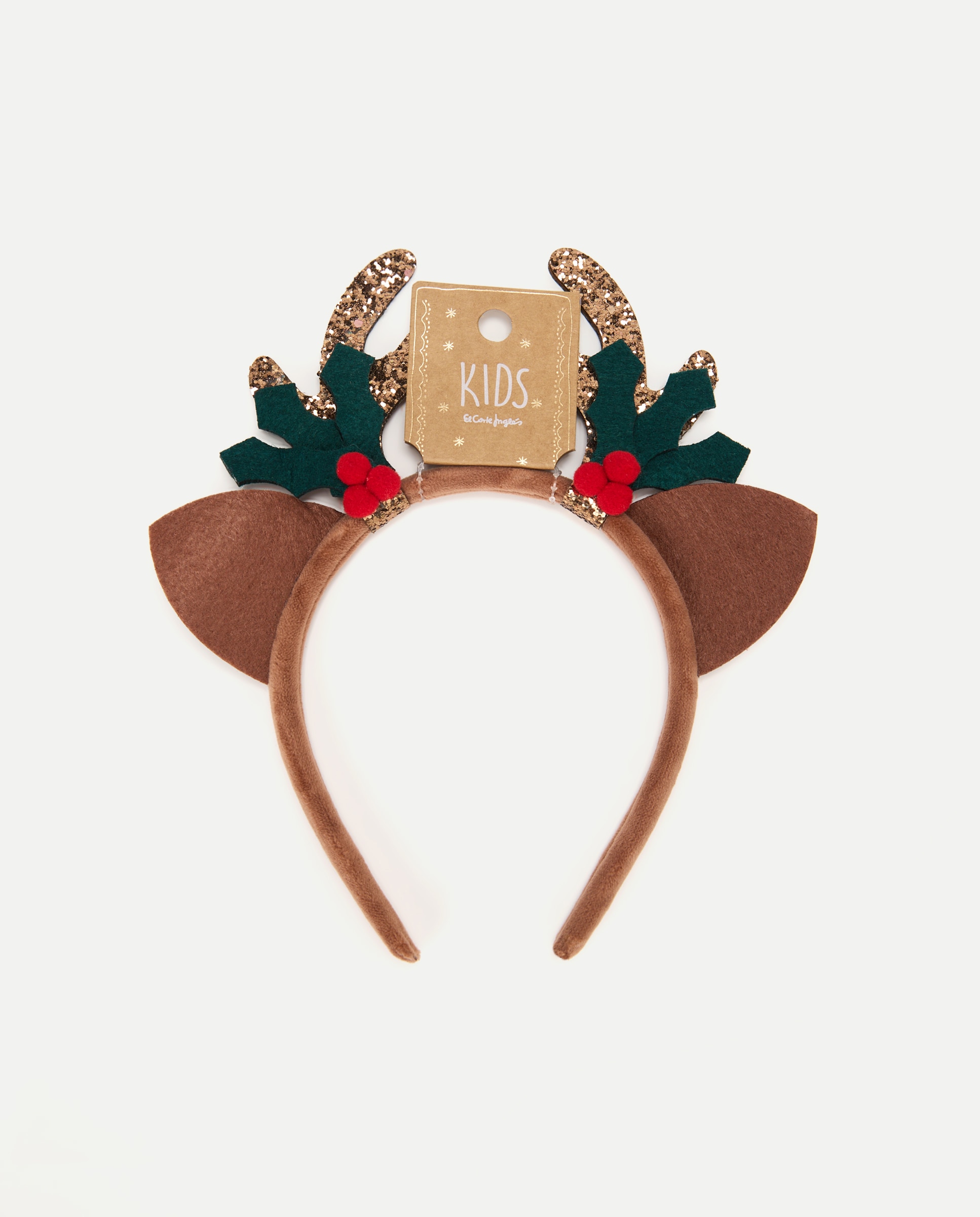 Diadema de Navidad de reno y muérdago de niña - Kids El Corte Inglés - Marrón Marrón-3